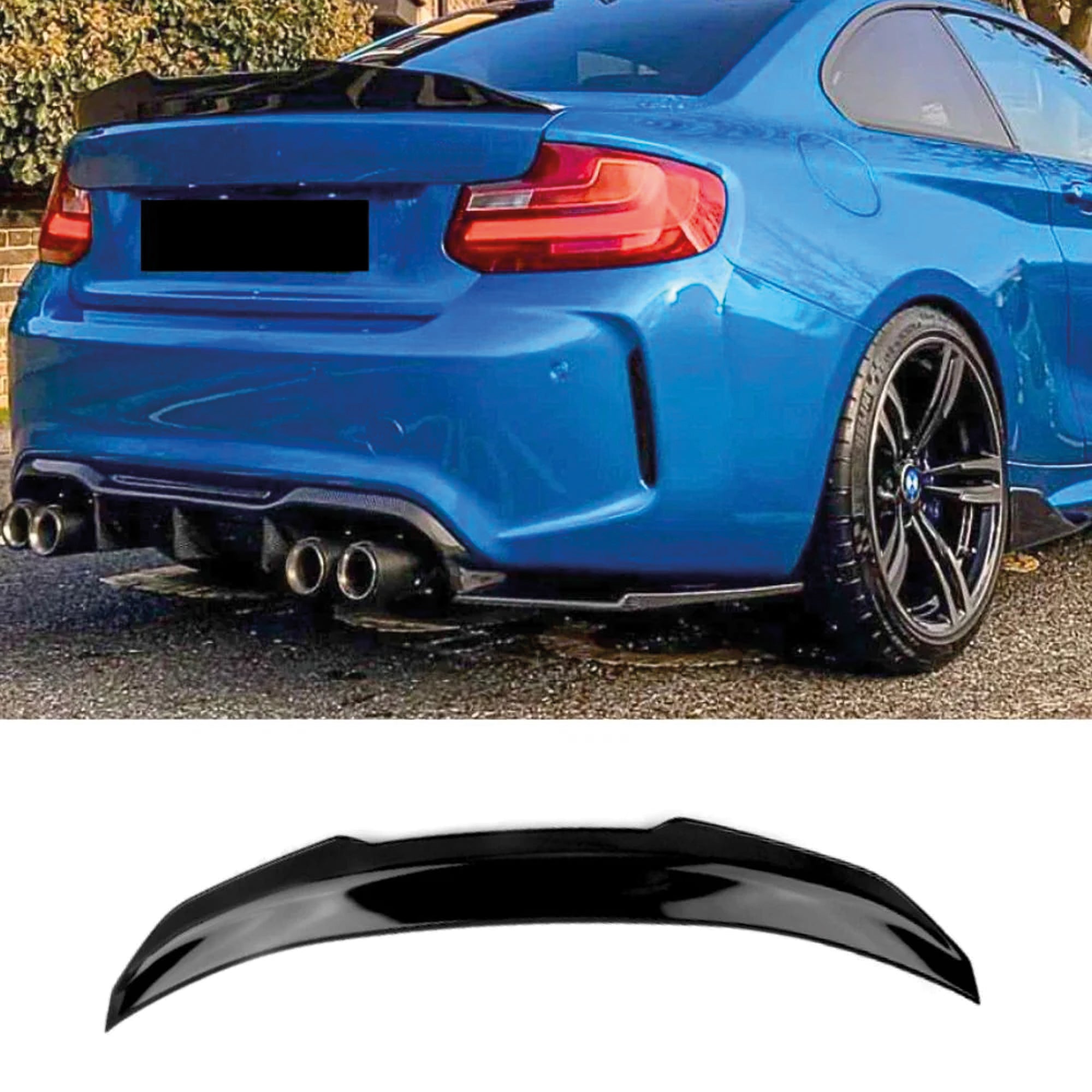 Rear Spoiler For BMW 2 Series F22 Coupe PSM Style 2014-2020 F23 F87 Piano Black ABS Plastic