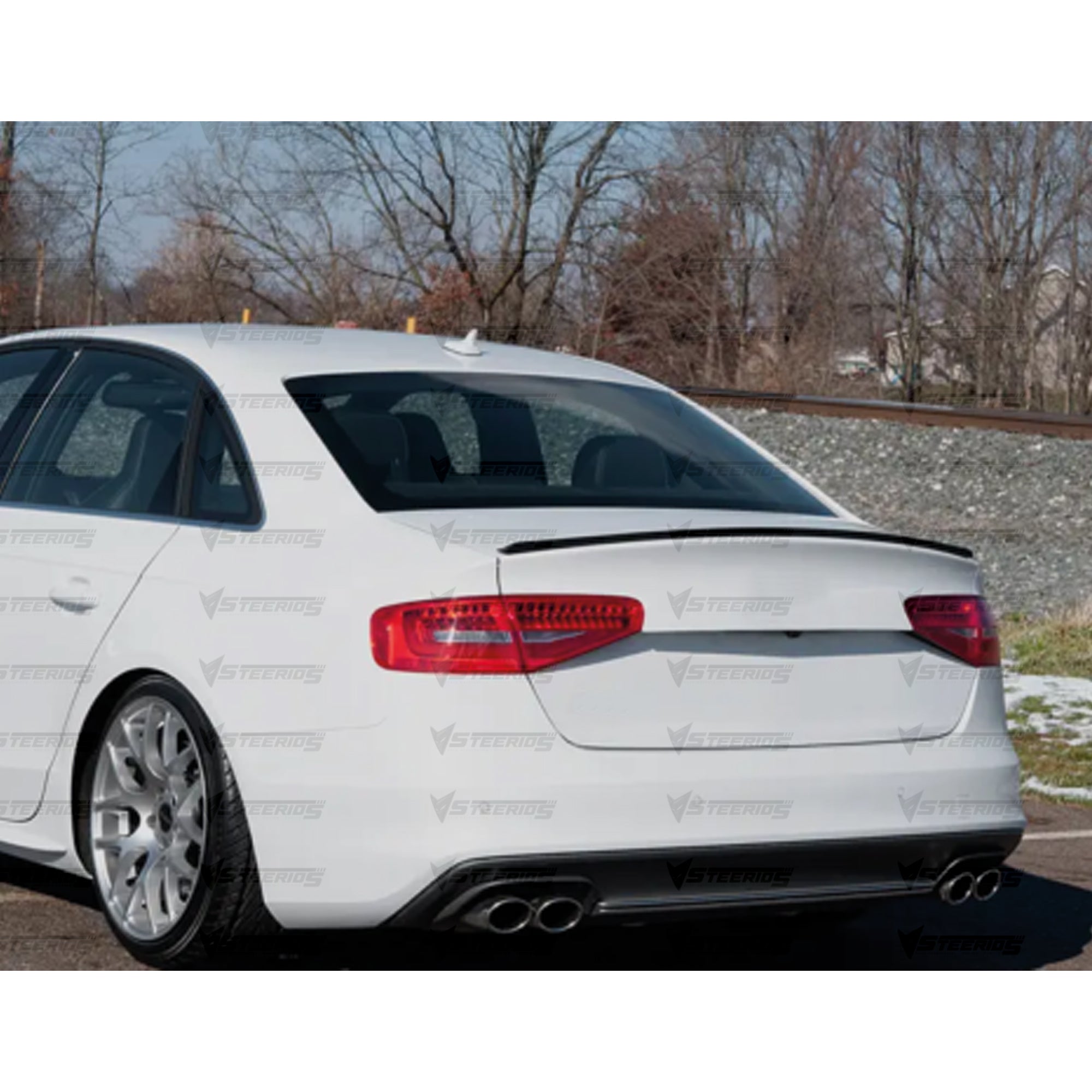 Rear Trunk Spoiler For Audi A4 B8 FL S4 Style 2012-2016 Piano Black ABS Plastic