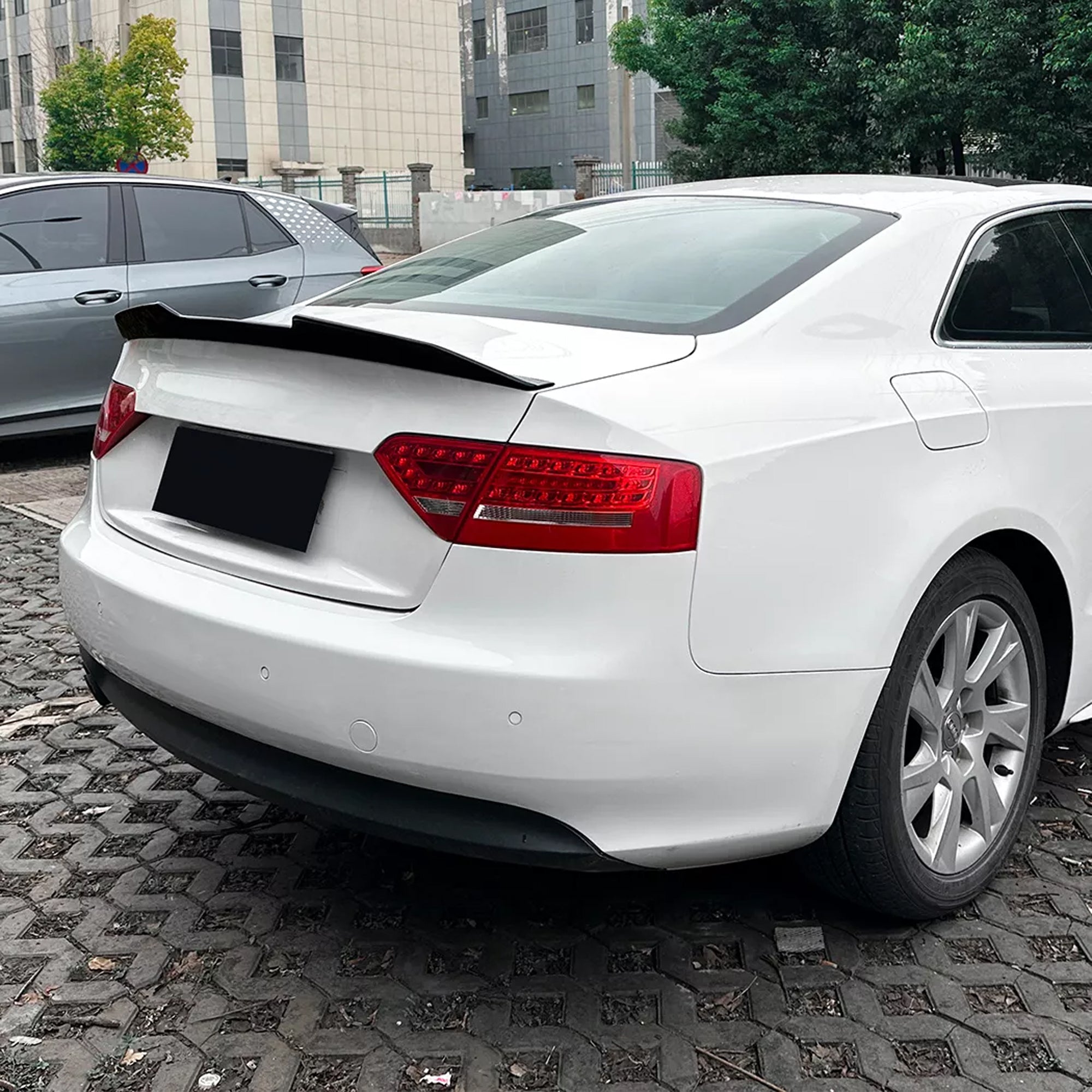 Rear Trunk Spoiler For Audi A5 S5 8T 2007-2016 2 DOOR PSM Style Spoiler Piano Black ABS Plastic