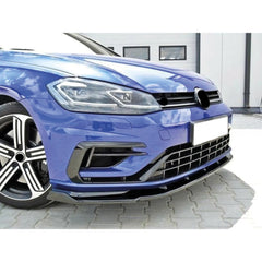 Front Bumper Lip Splitter for VW Volkswagen Golf MK7.5 FL GT.I 2017-2020, R Bumper, ABS Plastic Piano Black Vacuum Car Tuning Body Part Body Kit