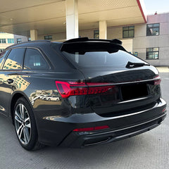 Rear Roof Spoiler For Audi A6 C8 Avant Sline 2019-2024 M4 Style Spoiler Piano Black ABS Plastic
