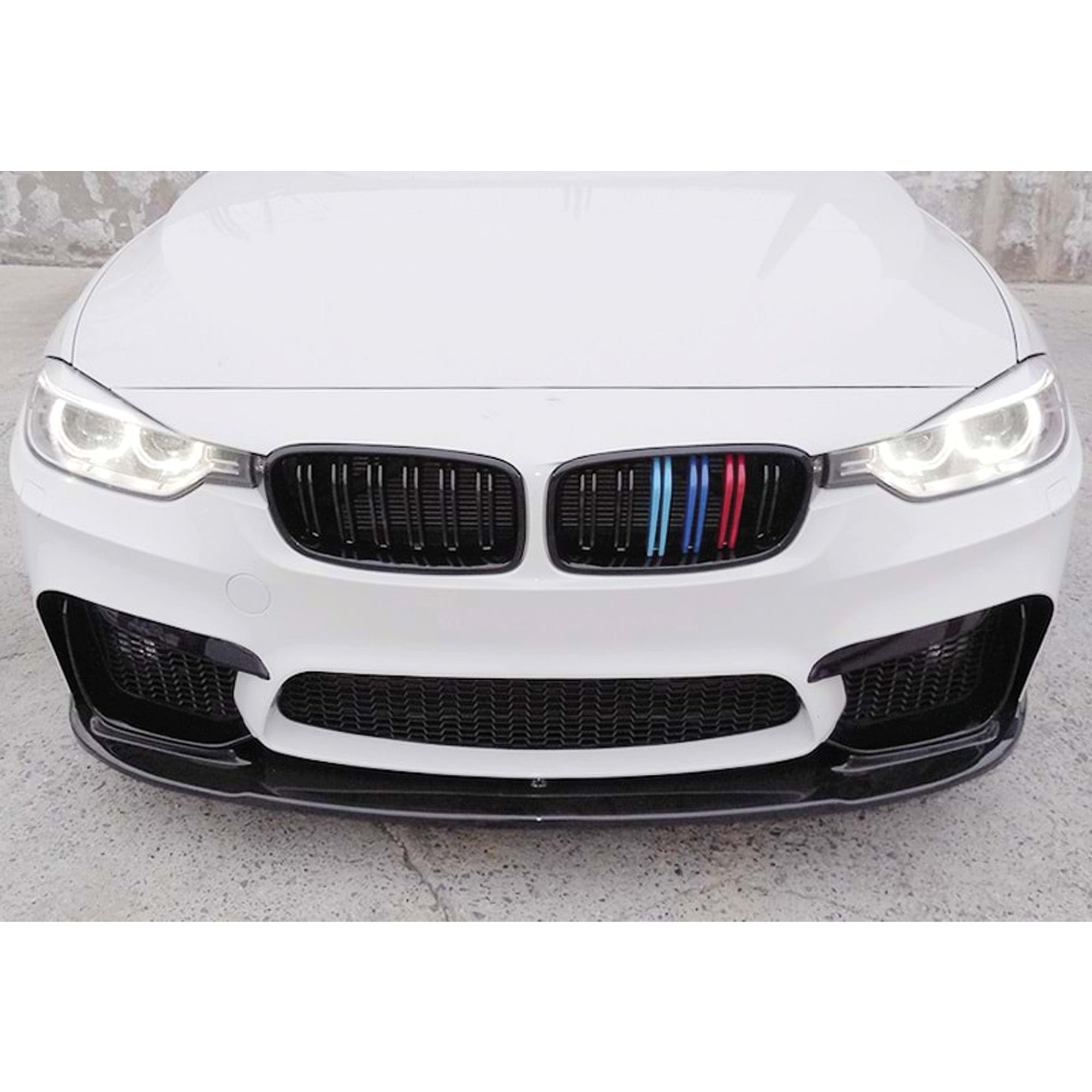 Front Bumper Lip Splitter for BMW 3 Series F30 / F31 M3 Conversion Bumper 2012-2018 328i 330i 335i 340i, ABS Plastic Piano Black Vacuum Car Tuning Body Part Body Kit