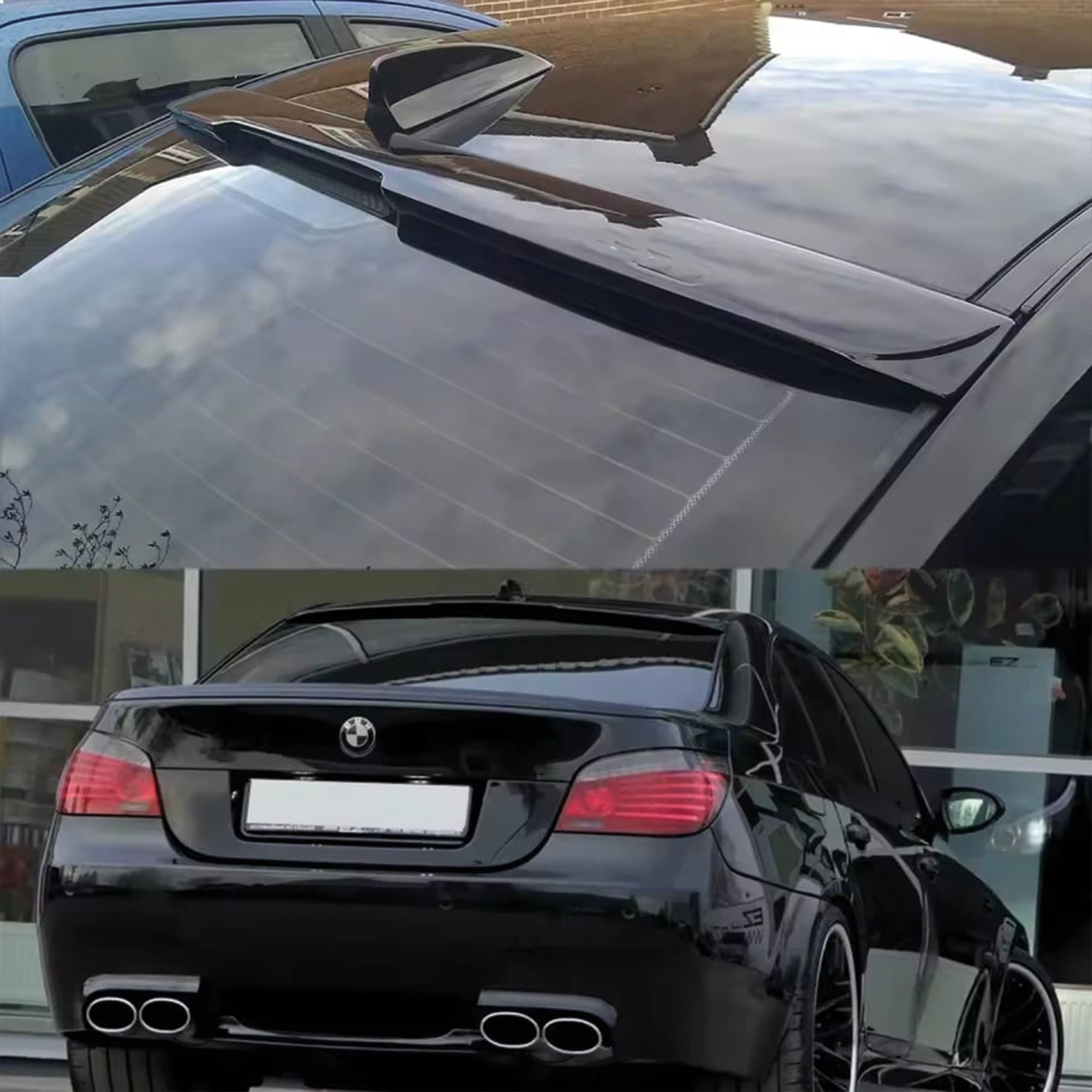 Roof Top Spoiler For BMW E60 5 Series M4 Style 2004-2010 520i 525i 530 Piano Black ABS Plastic