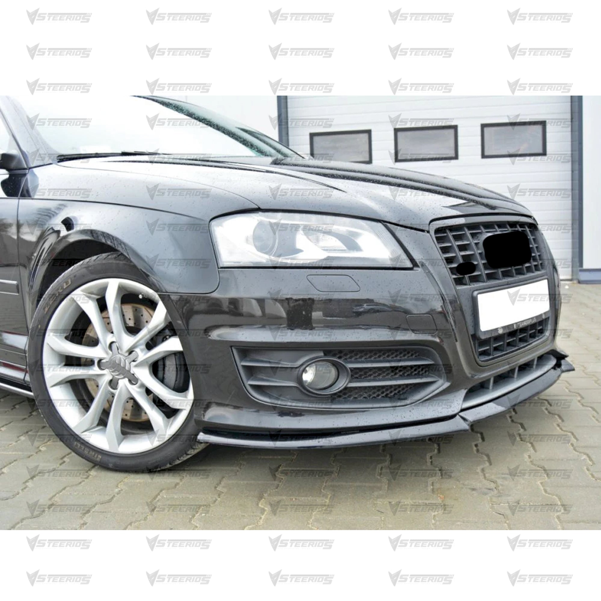 Front Bumper Lip Splitter for Audi A3 8P S3 FL Max V1 2009-2013, ABS Plastic Piano Black Vacuum Car Tuning Body Part Body Kit
