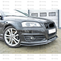 Front Bumper Lip Splitter for Audi A3 8P S3 FL Max V1 2009-2013, ABS Plastic Piano Black Vacuum Car Tuning Body Part Body Kit