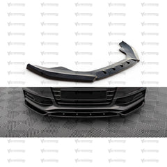 Front Bumper Lip Splitter for Audi A4 B8 B8.5 S4 FL S-Line Max V3 2012-2015, ABS Plastic Piano Black Vacuum Car Tuning Body Part Body Kit