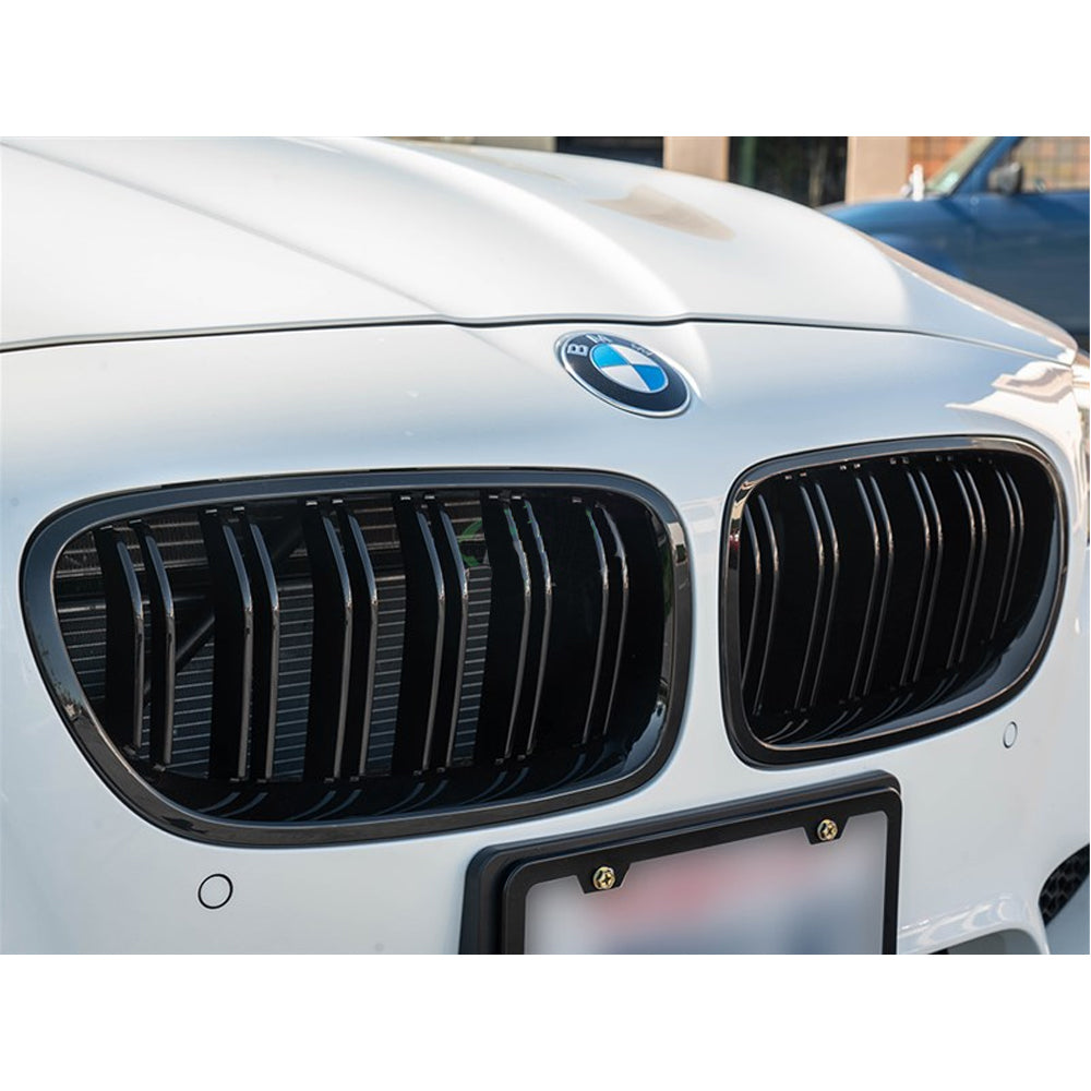 Front Bumper Kidney Racing Grille for BMW 5 Series F10 F11 F18 520d 530d 540i 2010-2017 Car Double Line Sport Grill Glossy Black Cover