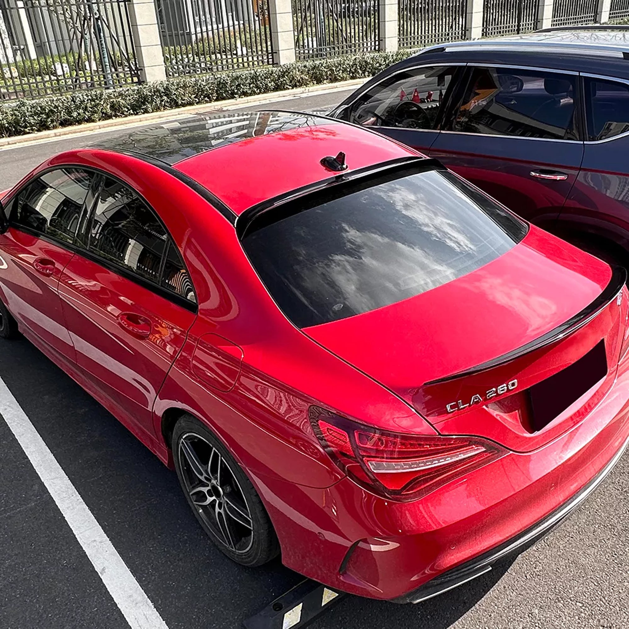 Roof Top Spoiler For Mercedes Benz CLA Class C117 2013-2019 Piano Black ABS Plastic