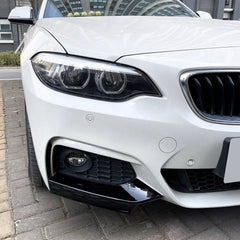Front Bumper FLAP Wrap for BMW 2 Series F22 M Sport 2014-2019, 2pcs FLAP Canards Lip Splitter Corner Trim Cover Adjustable Tuning Body Part Body Kit