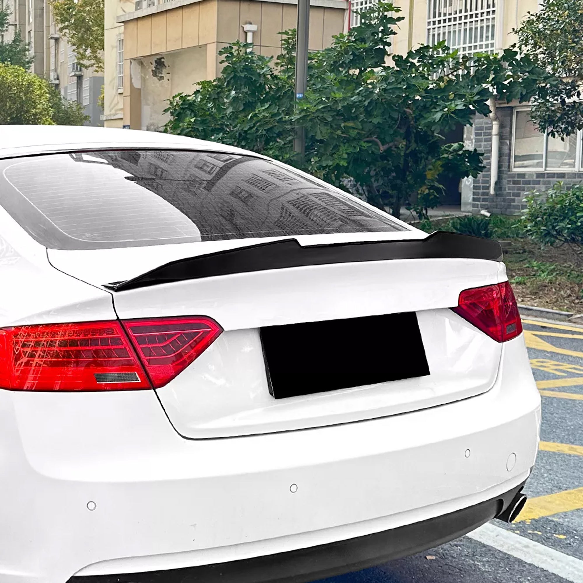 Rear Trunk Spoiler For Audi A5 8T Sportback 2007-2016 PSM 4 DOOR Spoiler Piano Black ABS Plastic
