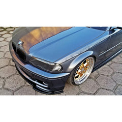 Front Bumper Lip Splitter for BMW E46 M Sport Coupe 3 Series 1998-2006, ABS Plastic Piano Black Vacuum Car Tuning Body Part Body Kit