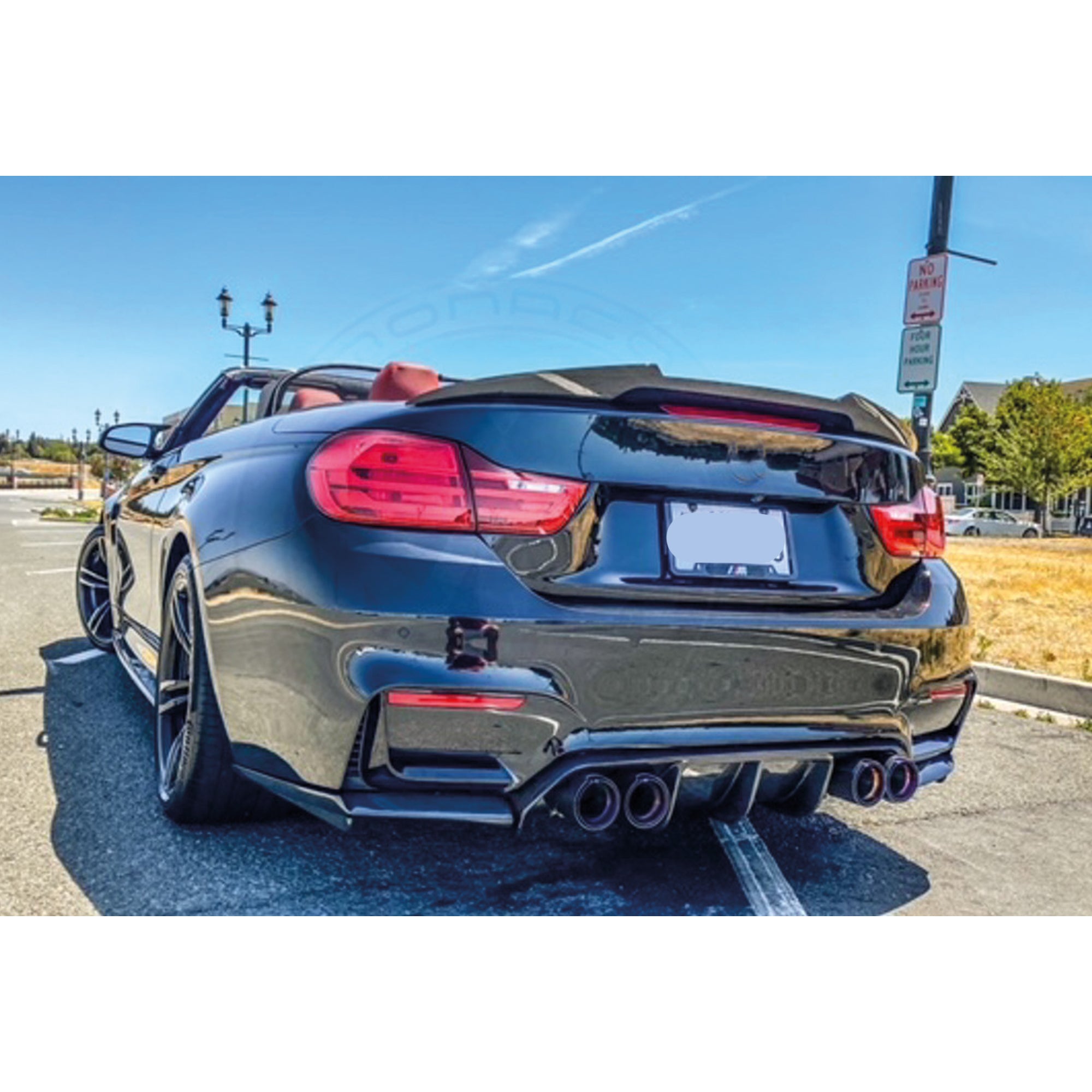 Rear Spoiler For BMW F33 4 Series 2013-2020 M4 Style Piano Black ABS Plastic