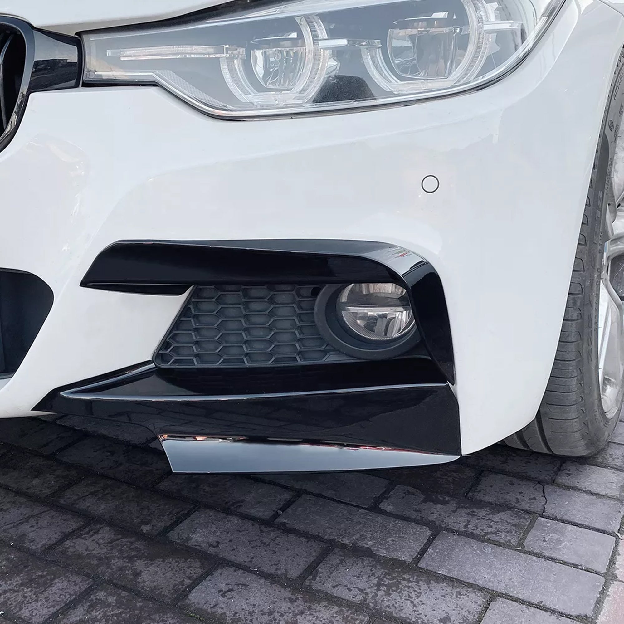 Front Bumper FLAP Wrap for BMW 3 Series F30 F31 2013-2019 M Pack, 2pcs FLAP Canards Lip Splitter Corner Trim Cover Adjustable Tuning Body Part Body Kit