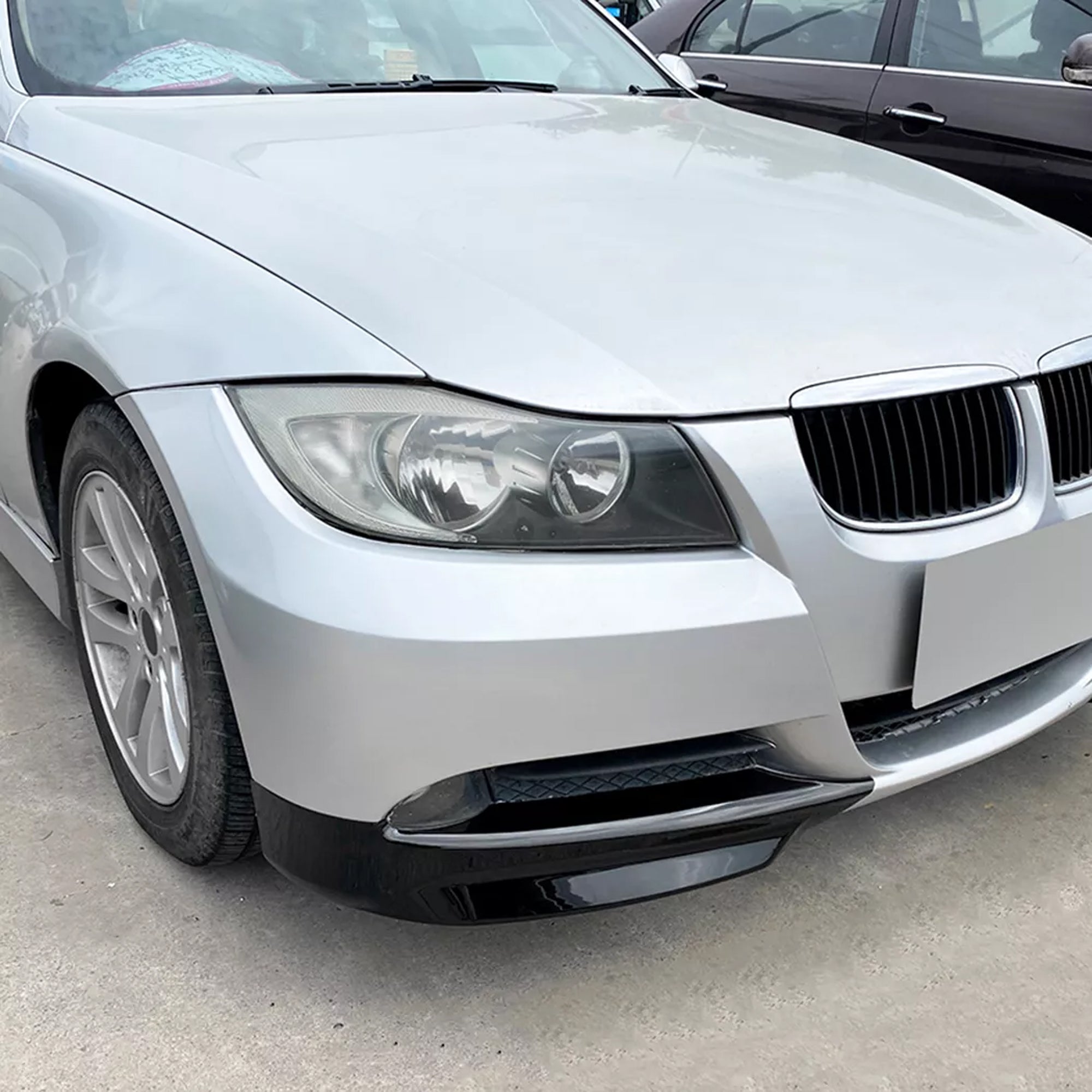 Front Bumper FLAP Wrap for BMW 3 Series E90 E91 Pre Lci 2005-2008, 2pcs FLAP Canards Lip Splitter Corner Trim Cover Adjustable Tuning Body Part Body Kit