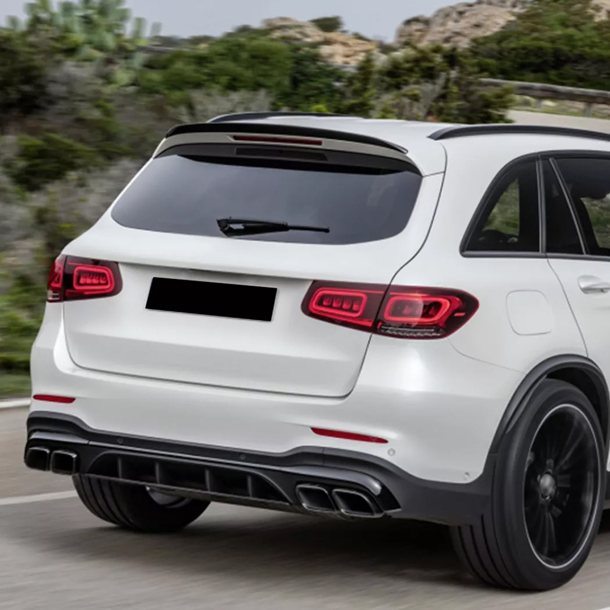 Rear Roof Spoiler For Mercedes Benz GLC Class X253 2016-2022 Spoiler Piano Black ABS Plastic