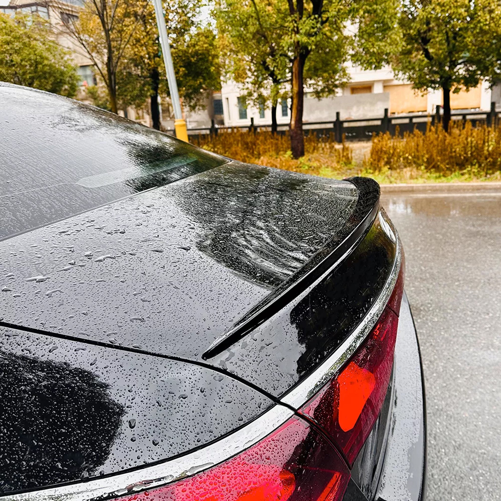 Rear Trunk Spoiler For Mercedes Benz E Class W214 AMG 2024+ AMG Style Spoiler Piano Black ABS Plastic
