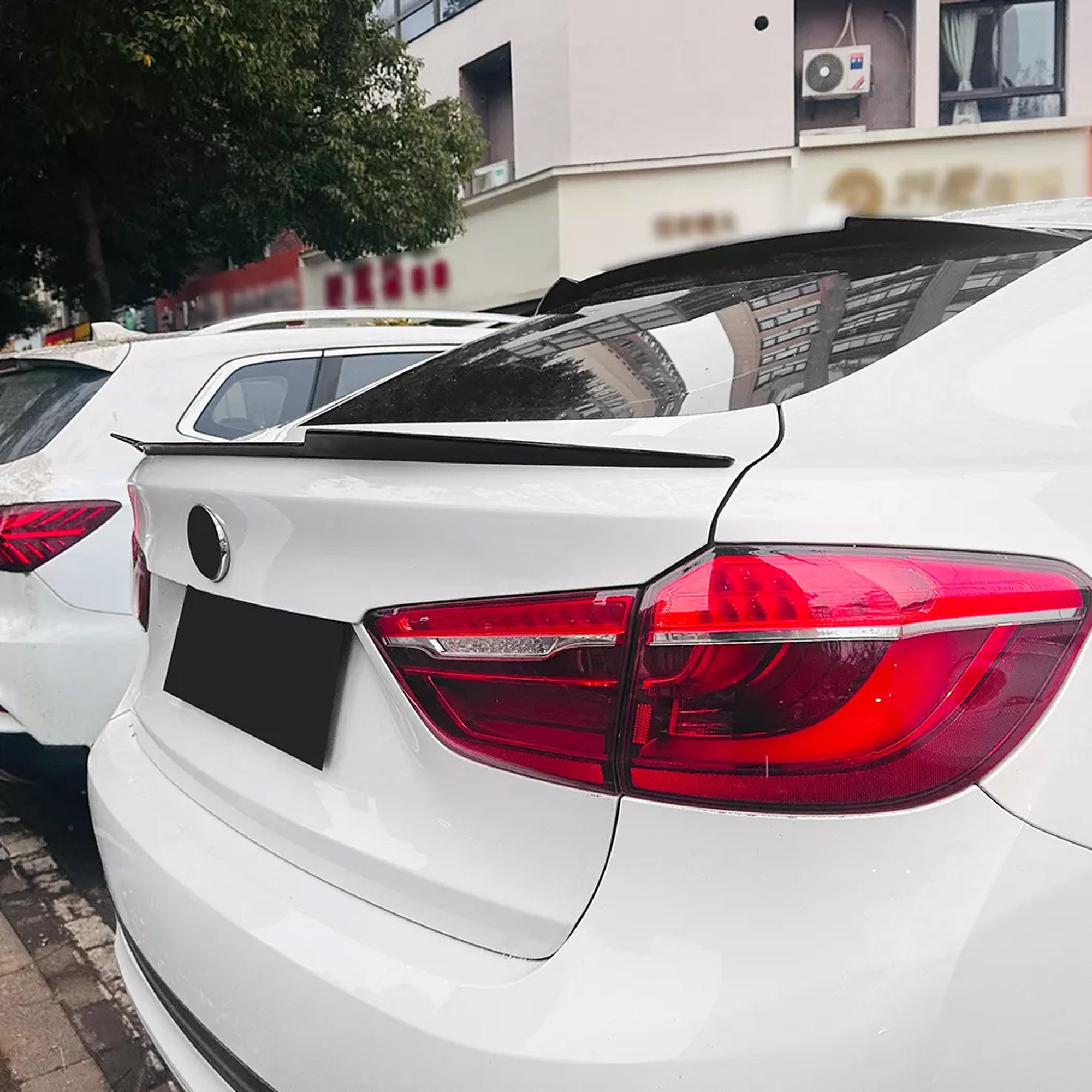 Rear Trunk Spoiler For BMW X6 F16 2014-2019 M4 Style Spoiler Piano Black ABS Plastic