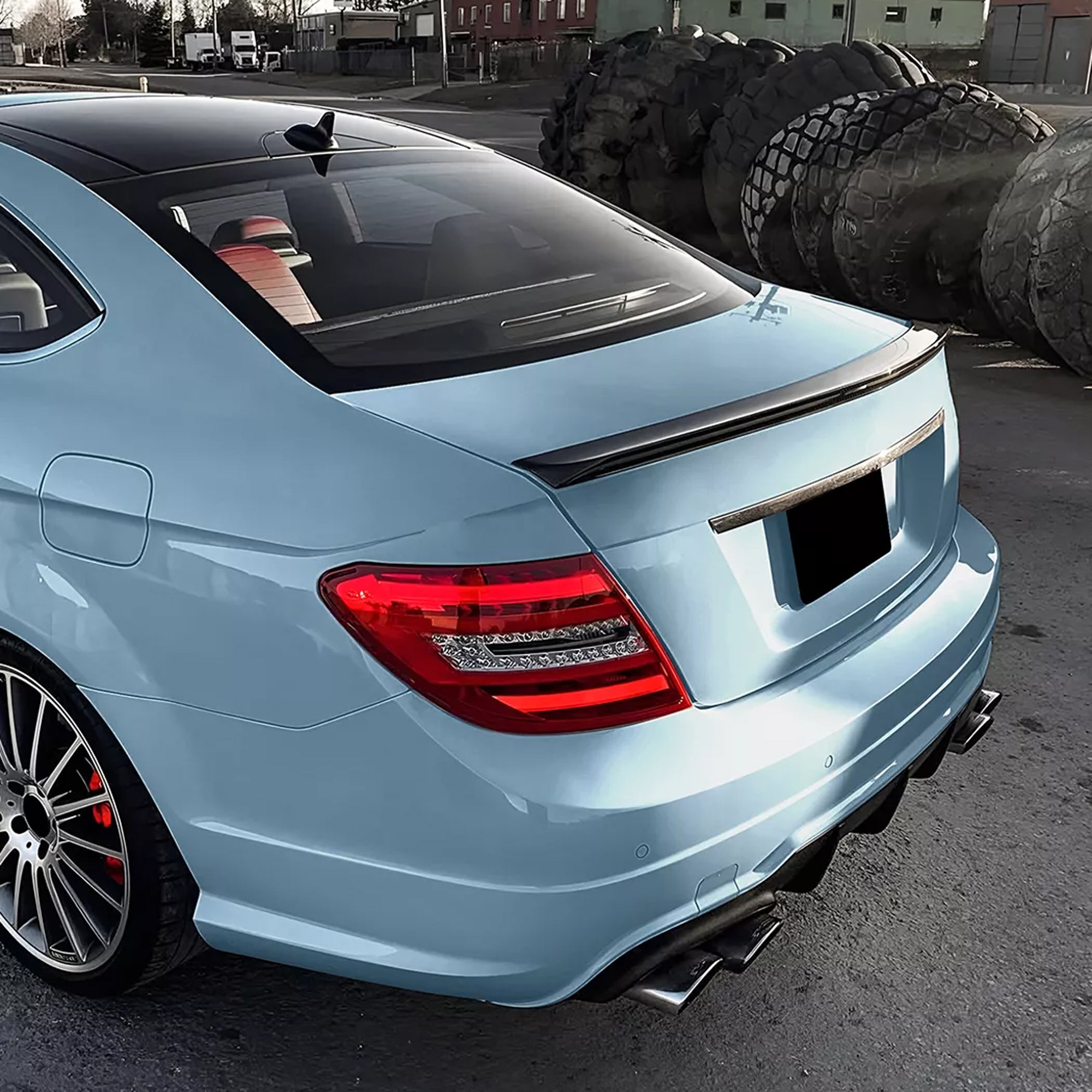 Rear Trunk Spoiler For Mercedes Benz C Class C204 2011-2015 Spoiler Piano Black ABS Plastic