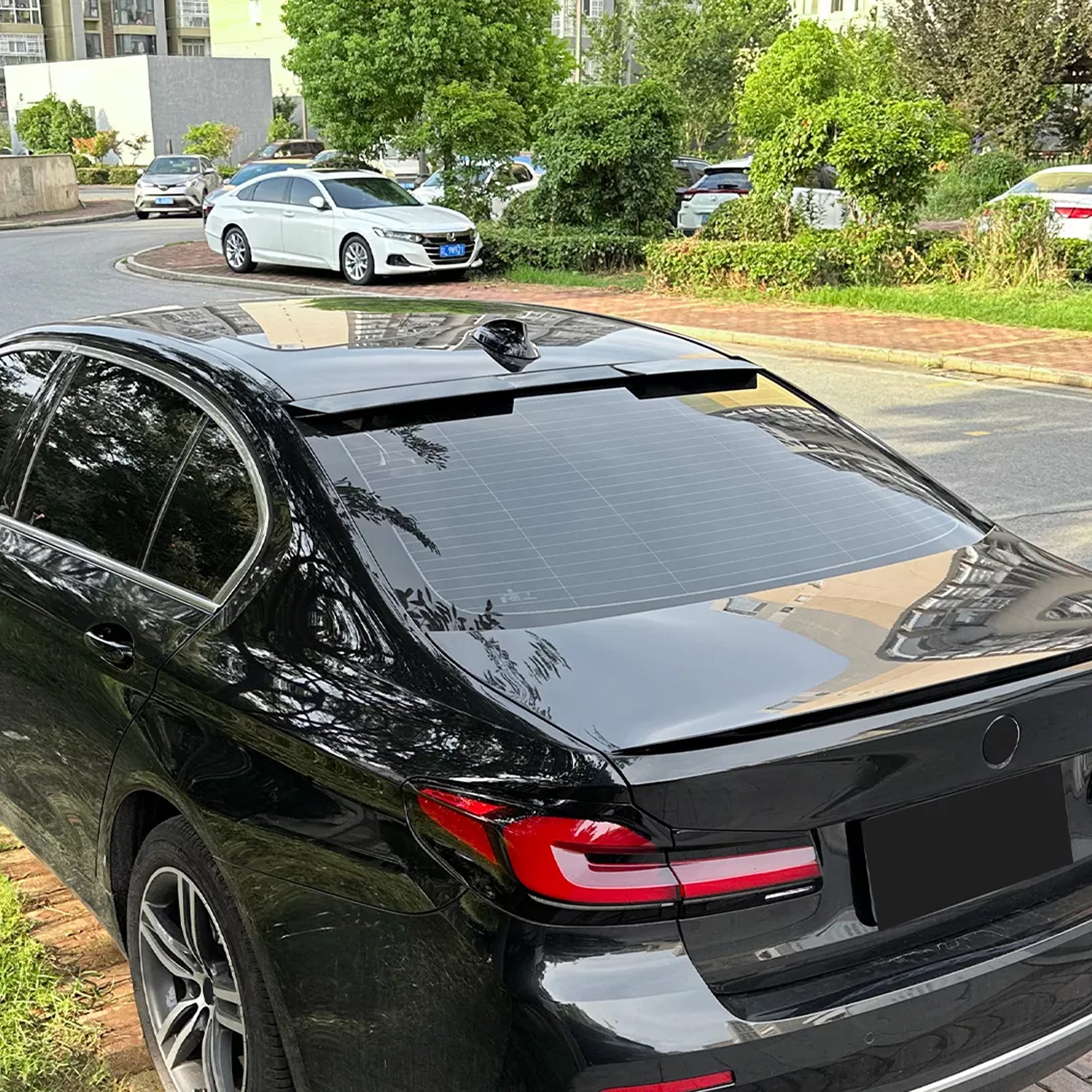 Roof Top Spoiler For BMW 5 Series G30 2017-2023 M4 Style Piano Black ABS Plastic