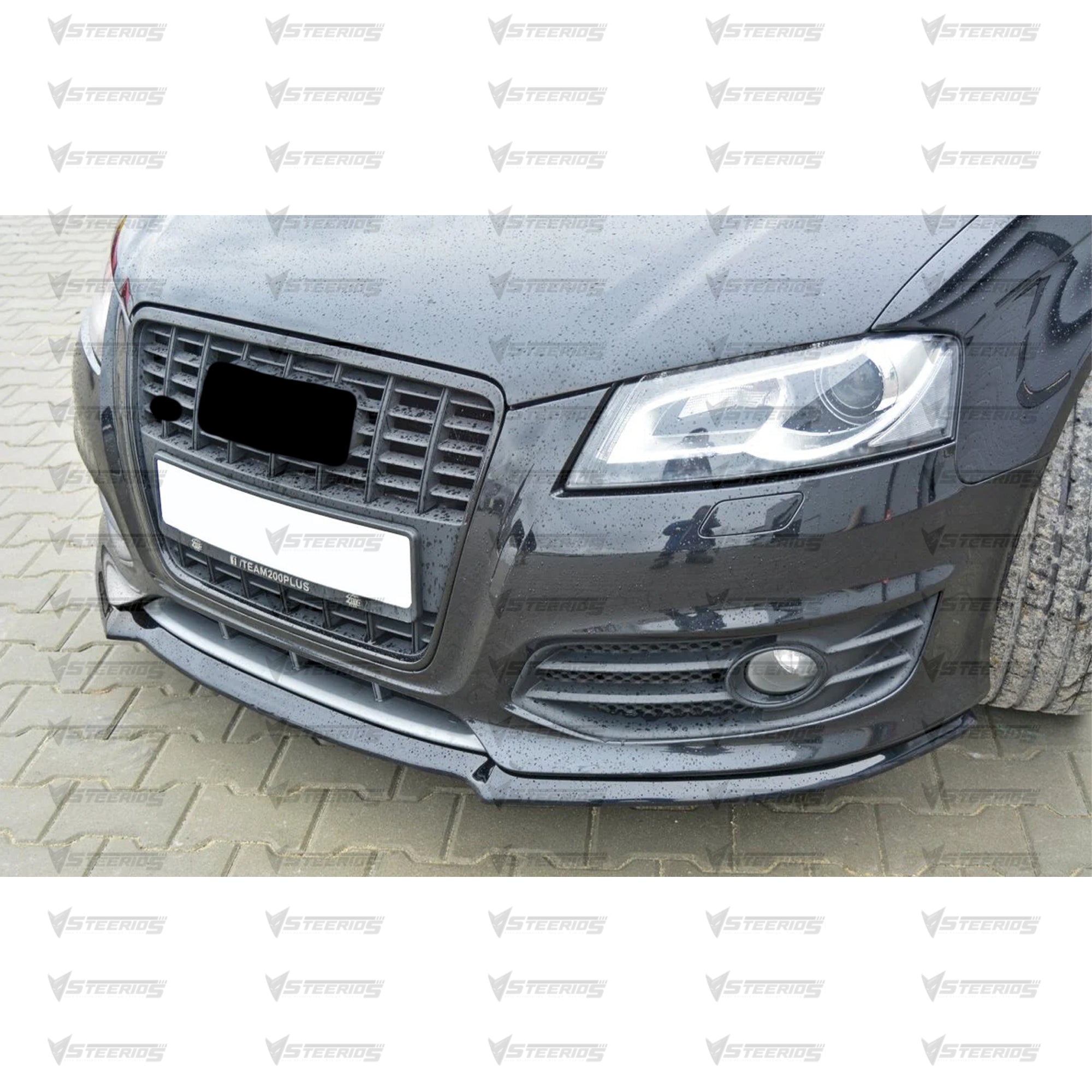 Front Bumper Lip Splitter for Audi A3 8P S3 FL Max V1 2009-2013, ABS Plastic Piano Black Vacuum Car Tuning Body Part Body Kit