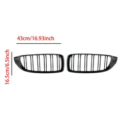 Front Bumper Kidney Racing Grille for BMW 4 Series F32 F33 F36 F80 F82 F83 2012-2018 2pcs 420d Car Double Line Sport Grill Glossy Black Cover