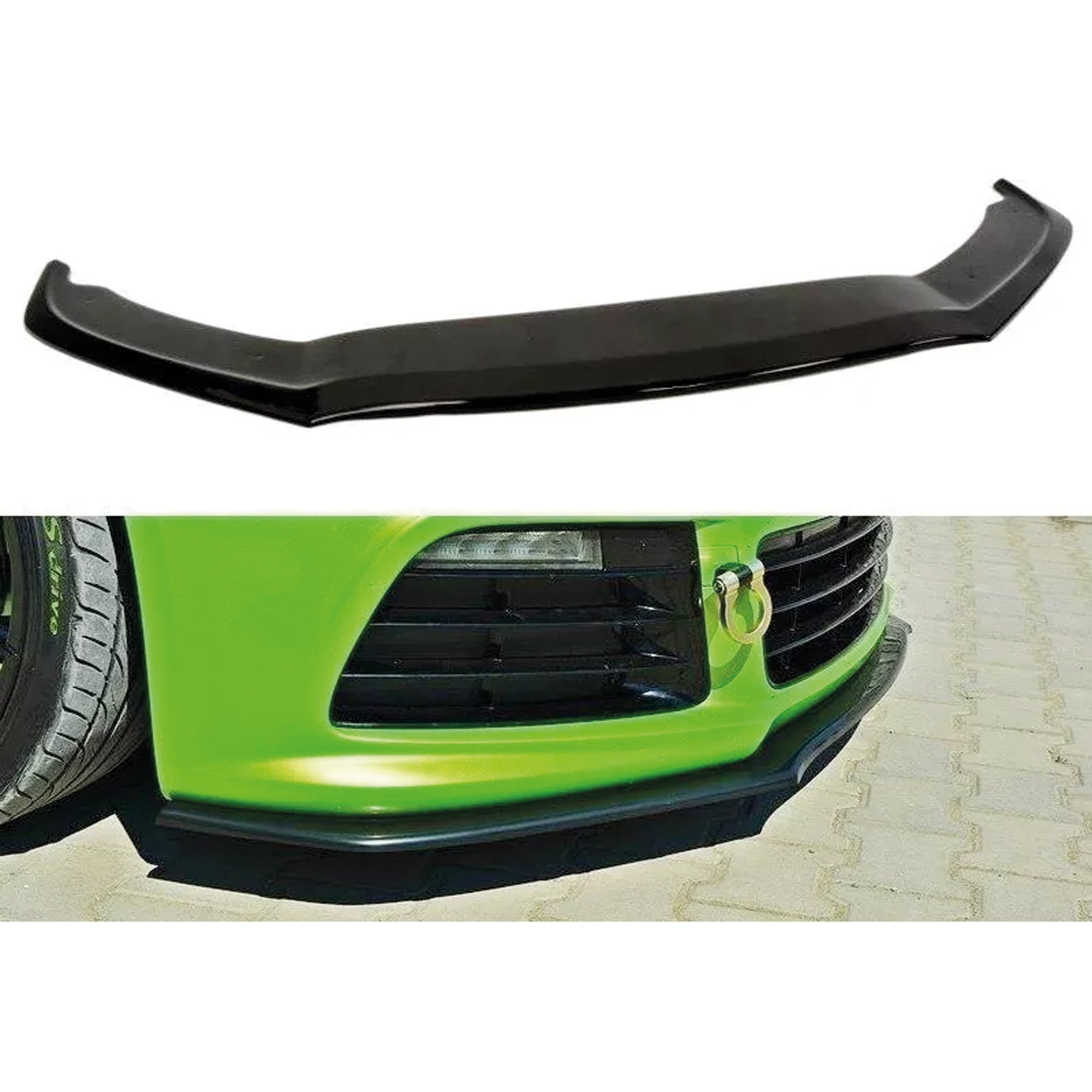 Front Bumper Lip Splitter for VW Volkswagen Scirocco R 2009-2013, ABS Plastic Piano Black Vacuum Car Tuning Body Part Body Kit