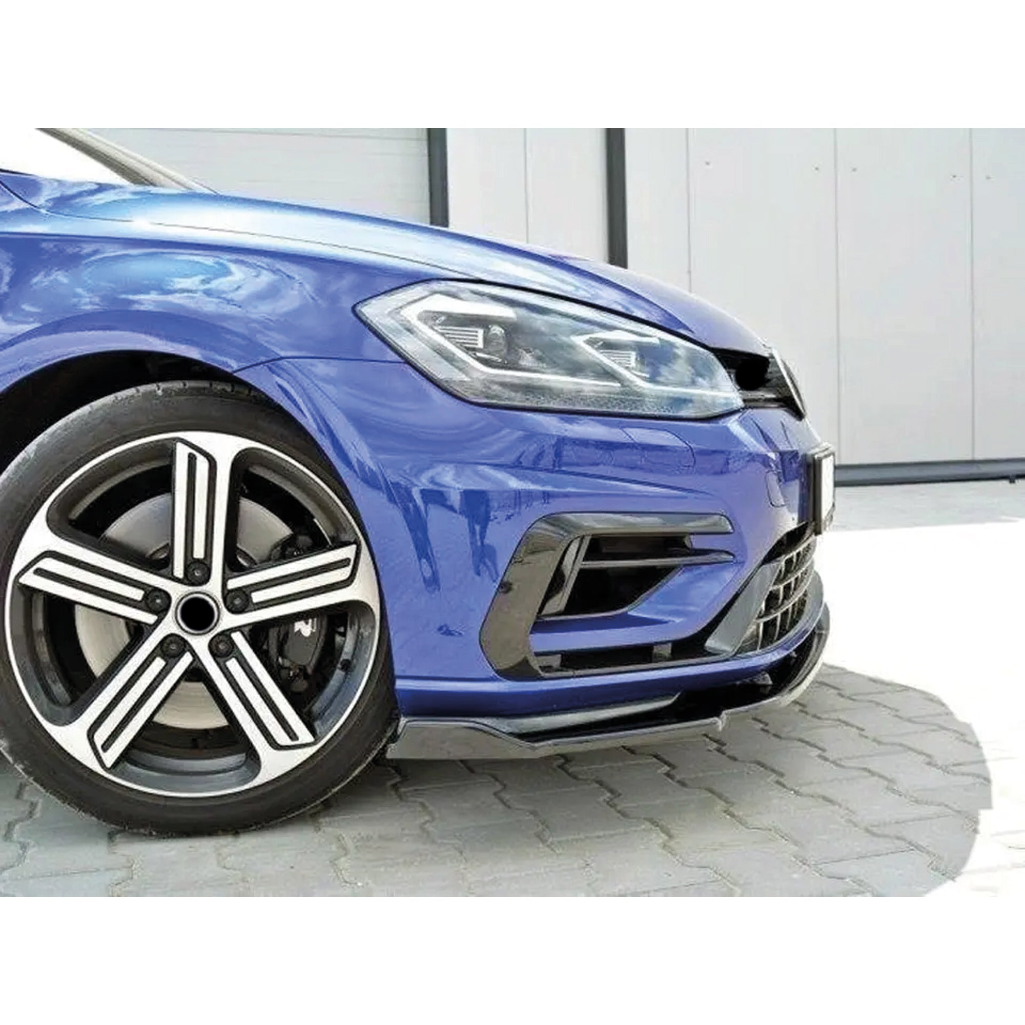 Front Bumper Lip Splitter for VW Volkswagen Golf MK7.5 FL GT.I 2017-2020, R Bumper, ABS Plastic Piano Black Vacuum Car Tuning Body Part Body Kit