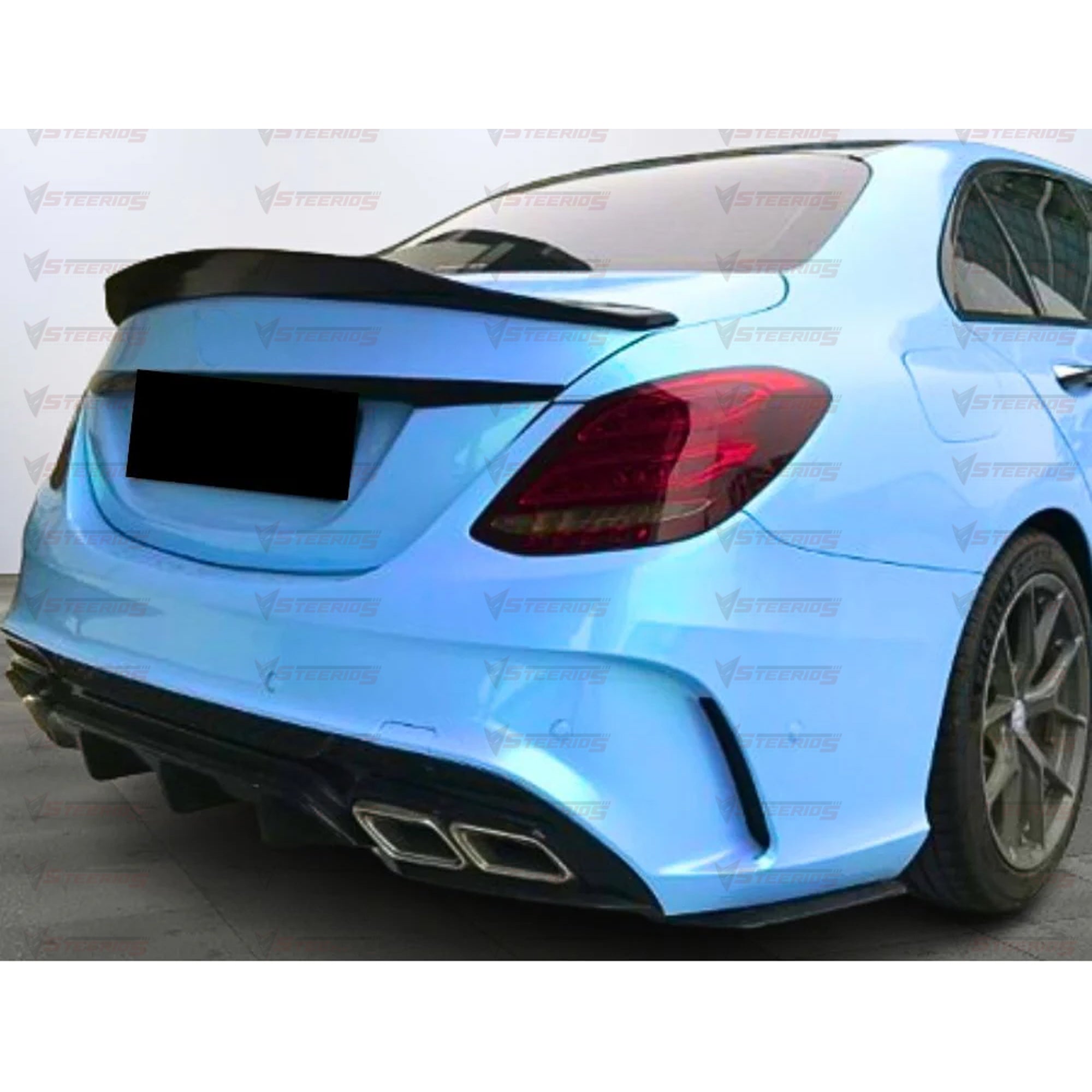 Rear Spoiler For Mercedes W205 C 2015-2019 AMG C205 PSM Style Piano Black ABS Plastic