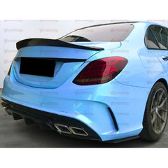 Rear Spoiler For Mercedes W205 C 2015-2019 AMG C205 PSM Style Piano Black ABS Plastic
