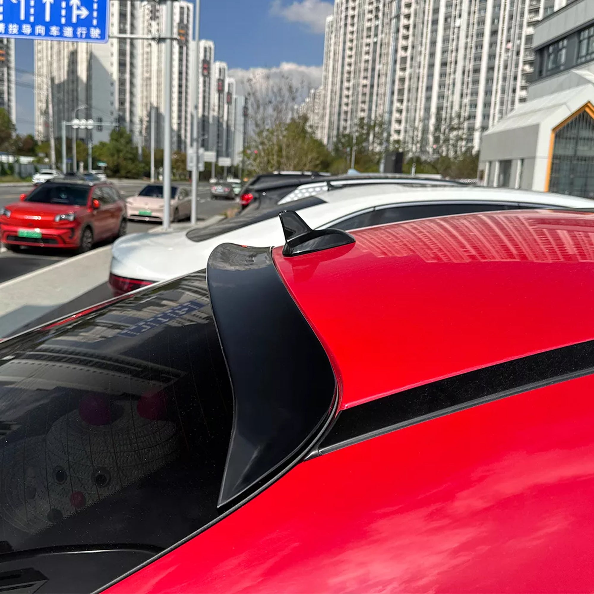 Roof Top Spoiler For Mercedes Benz CLA Class C117 2013-2019 Piano Black ABS Plastic