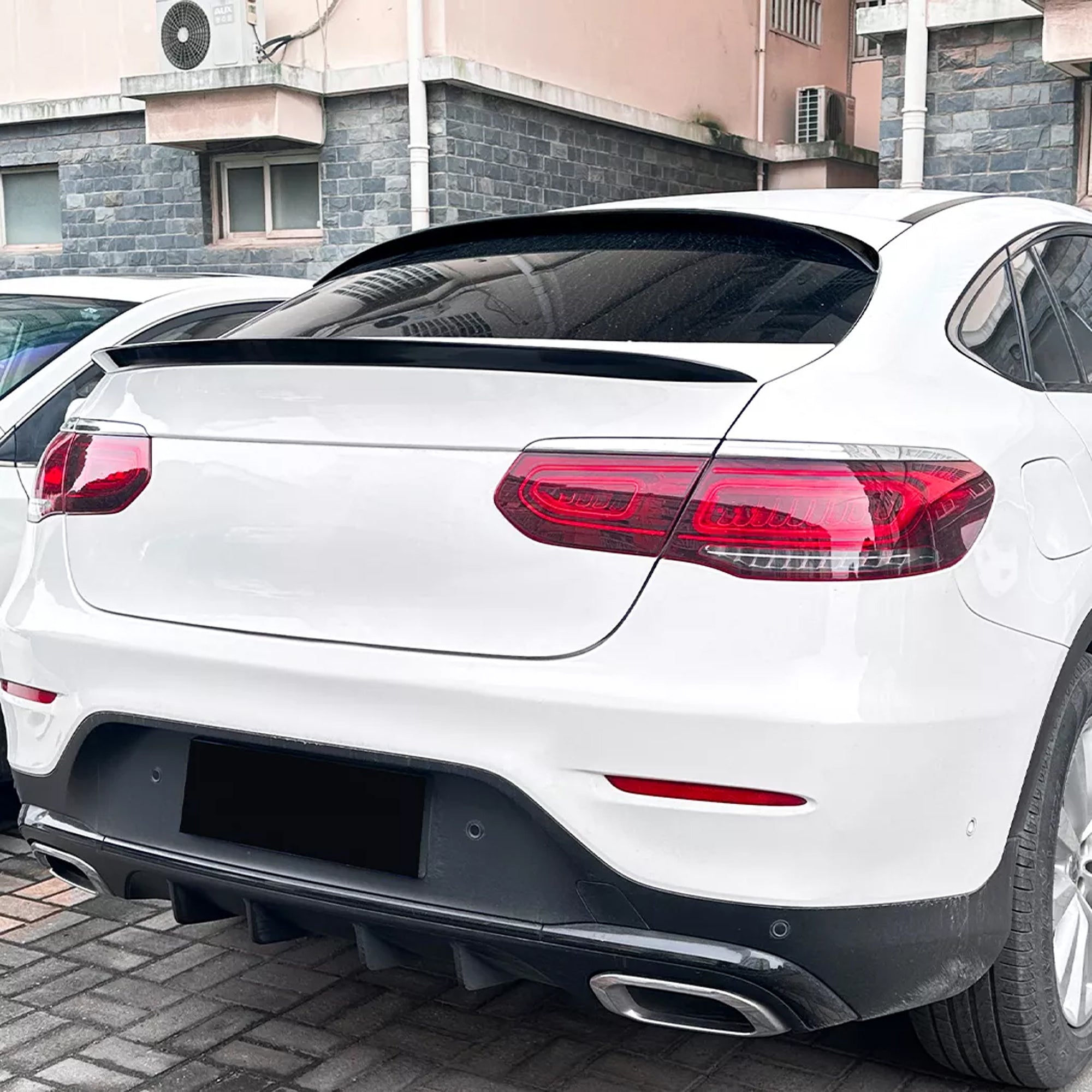 Roof Top Spoiler For Mercedes Benz GLC Class GLC Coupe C253 2016-2022 Piano Black ABS Plastic