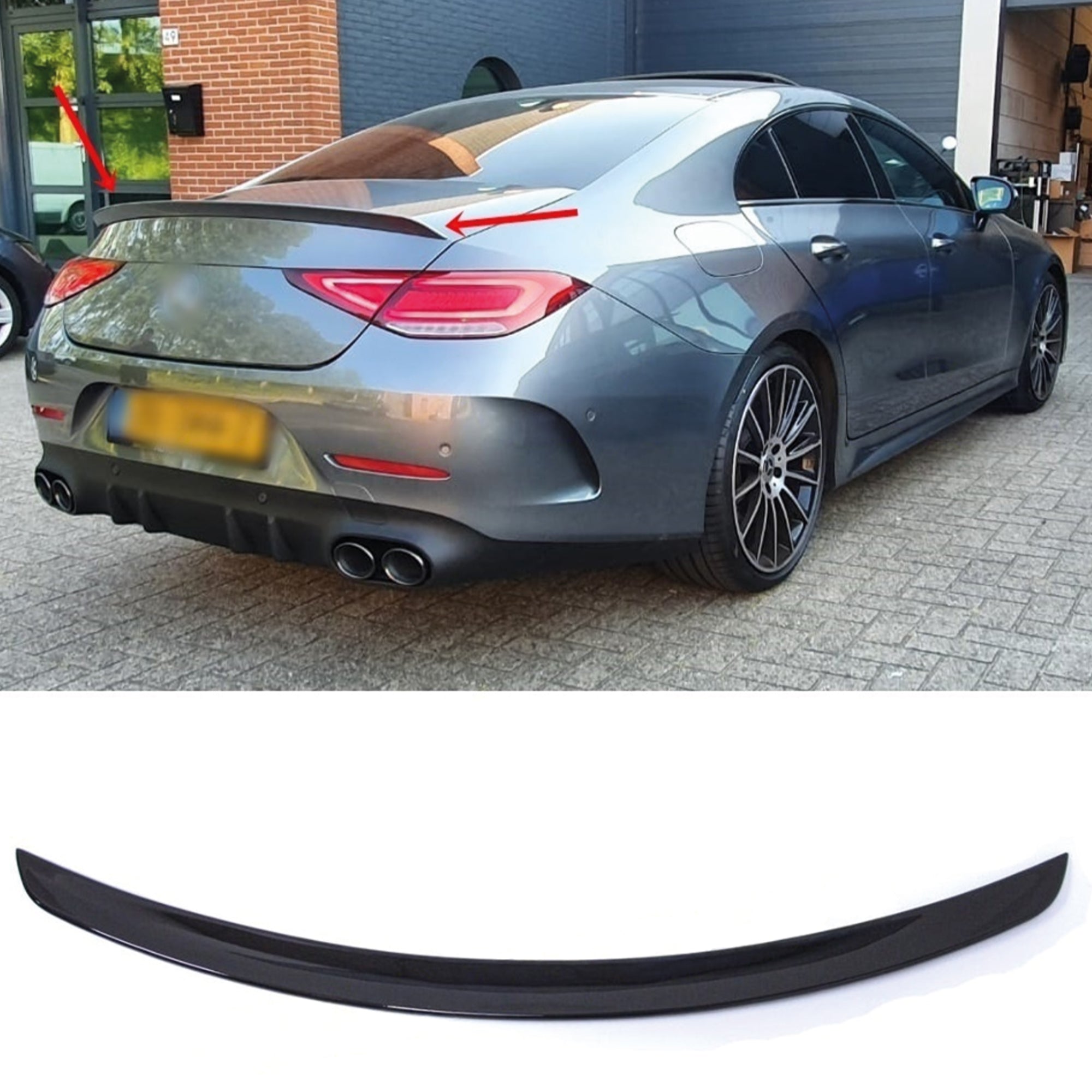Rear Spoiler For Mercedes C257 CLS 400 500 550 63 Amg Gt 2020 Piano Black ABS Plastic
