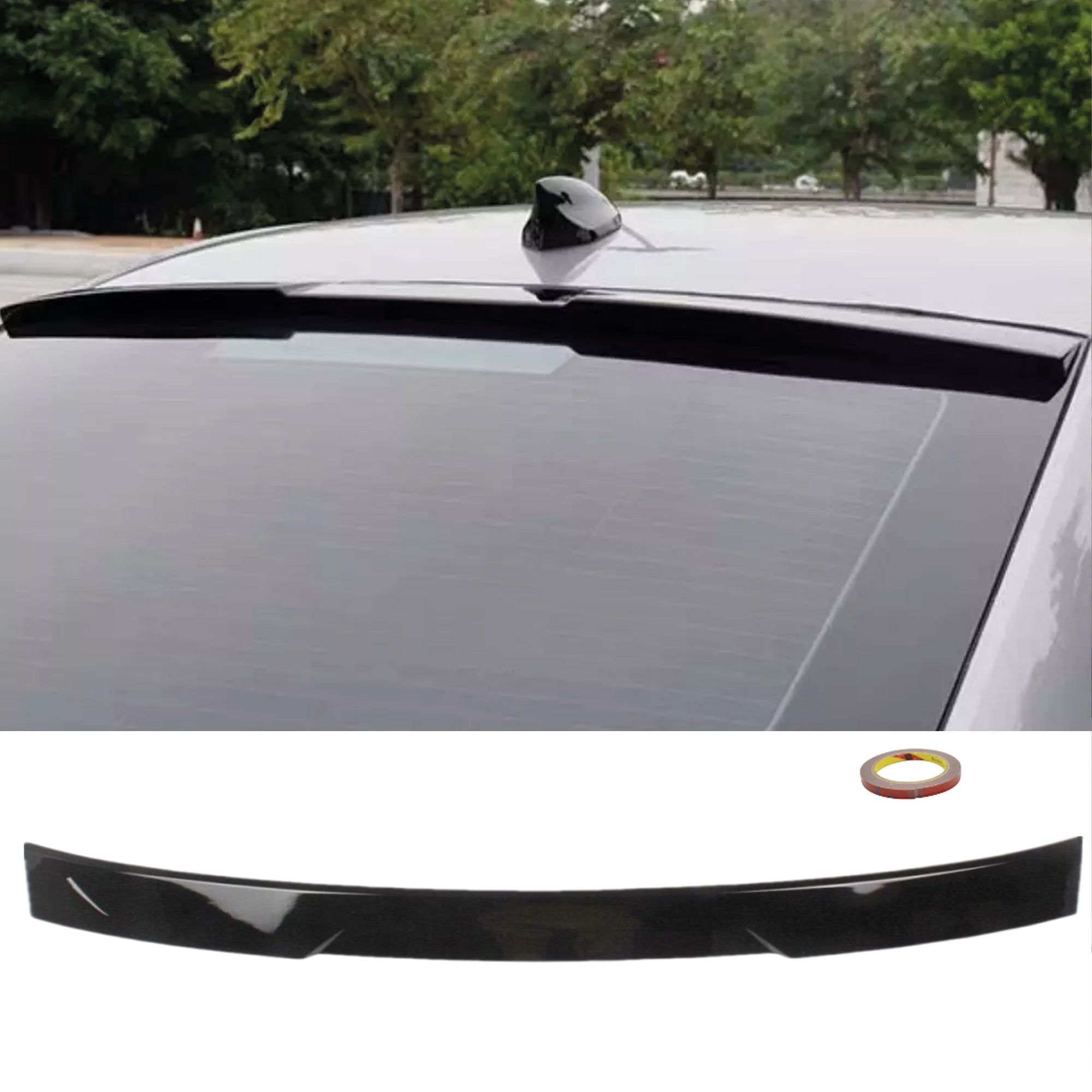 Roof Top Spoiler For Skoda Octavia MK3 RS 2013-2020 Piano Black ABS Plastic