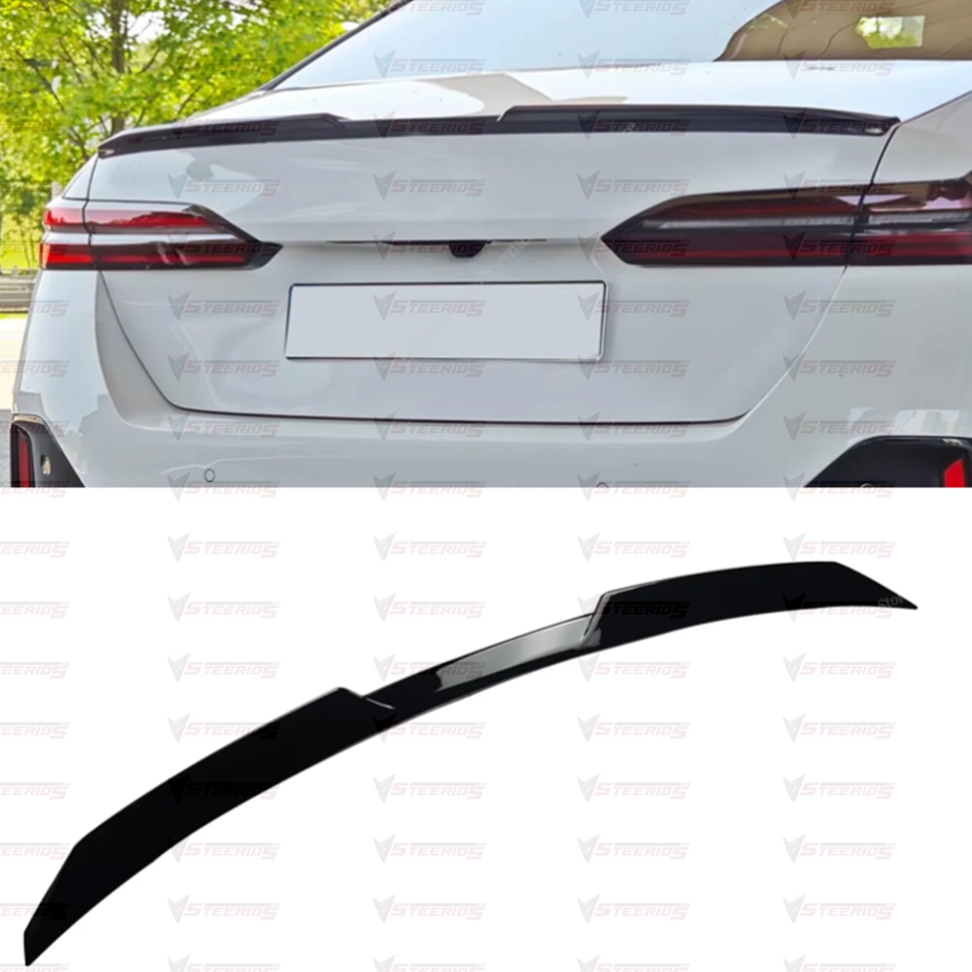 Rear Spoiler For BMW 5 Series G60 G68 2024+ M Performance Style Piano Black ABS Plastic