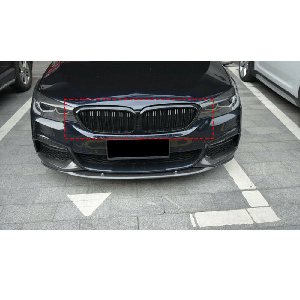 Front Bumper Kidney Racing Grille for BMW 5 Series G30 G31 G38 F90 M5 17-19 Car Double Line Sport Grill Glossy Black Cover