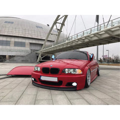 Front Bumper Lip Splitter for BMW 3 Series E46 Coupe M Sport M3 Kit CSL Style 1997-2006, ABS Plastic Piano Black Vacuum Car Tuning Body Part Body Kit