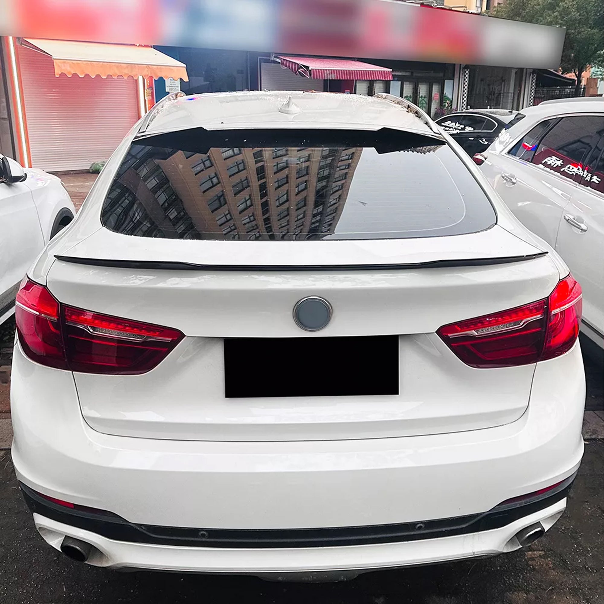 Rear Trunk Spoiler For BMW X6 F16 2014-2019 M4 Style Spoiler Piano Black ABS Plastic