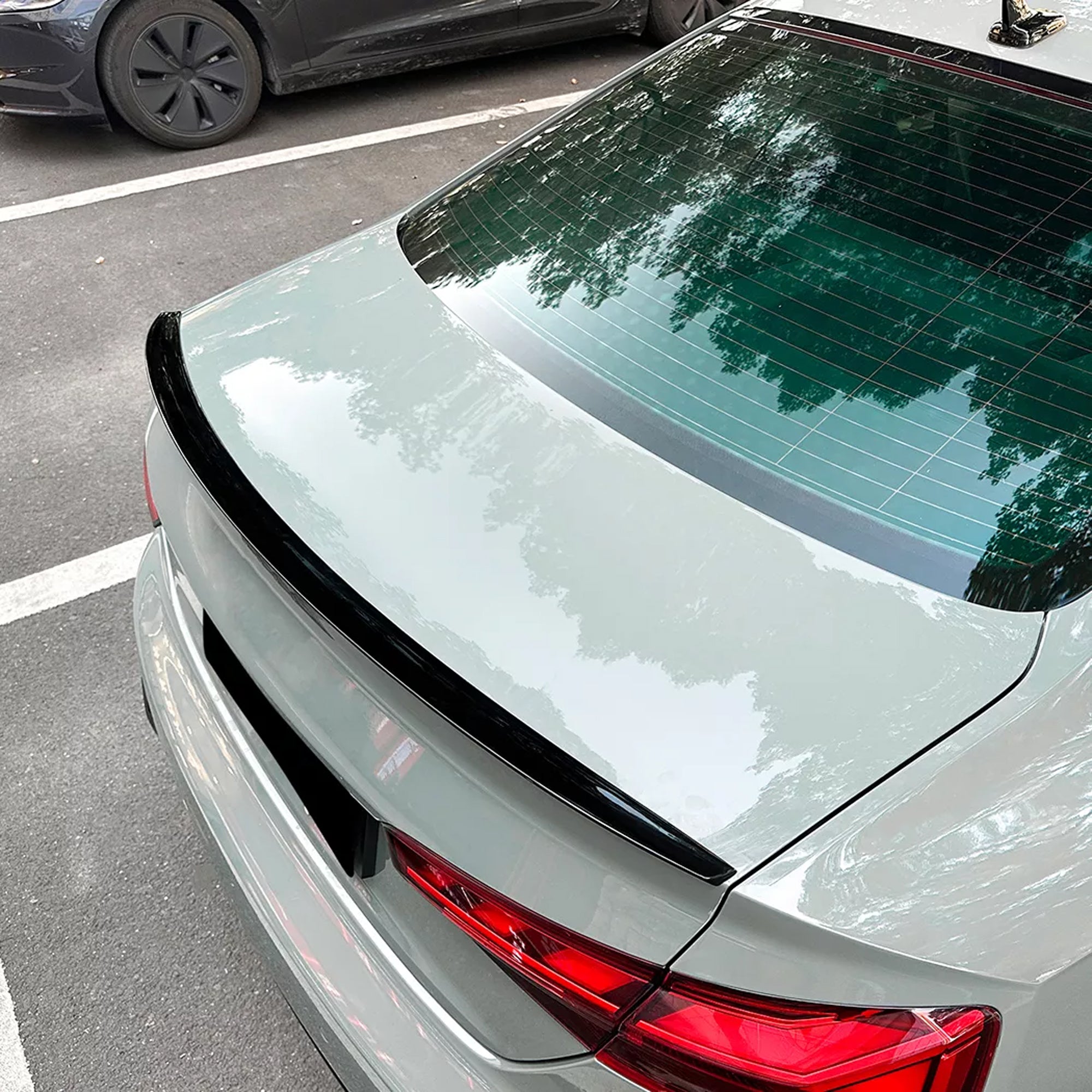 Rear Trunk Spoiler For Audi A5 F5 Coupe 2017-2024 S5 Style Spoiler Piano Black ABS Plastic
