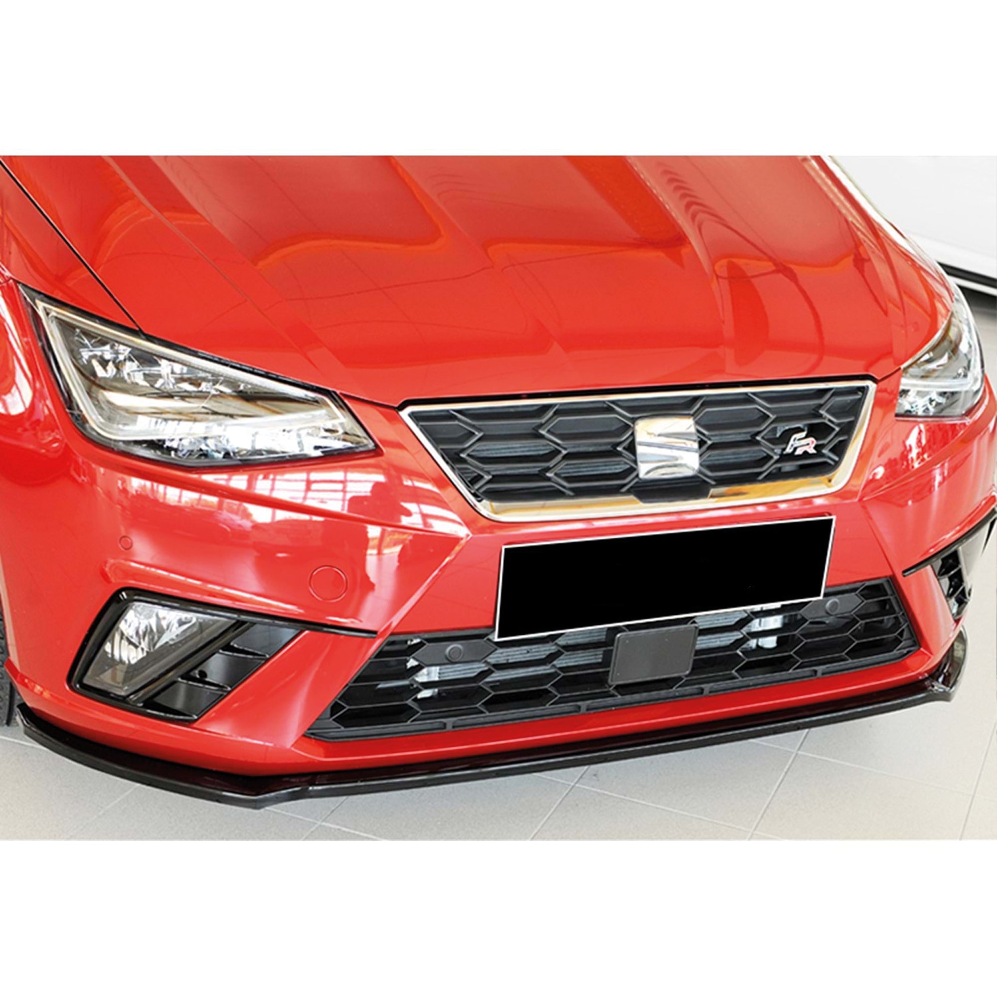 Front Bumper Lip Splitter for Seat Ibiza MK5 KJ 2017-2021, ABS Plastic Piano Black Vacuum Car Tuning Body Part Body Kit