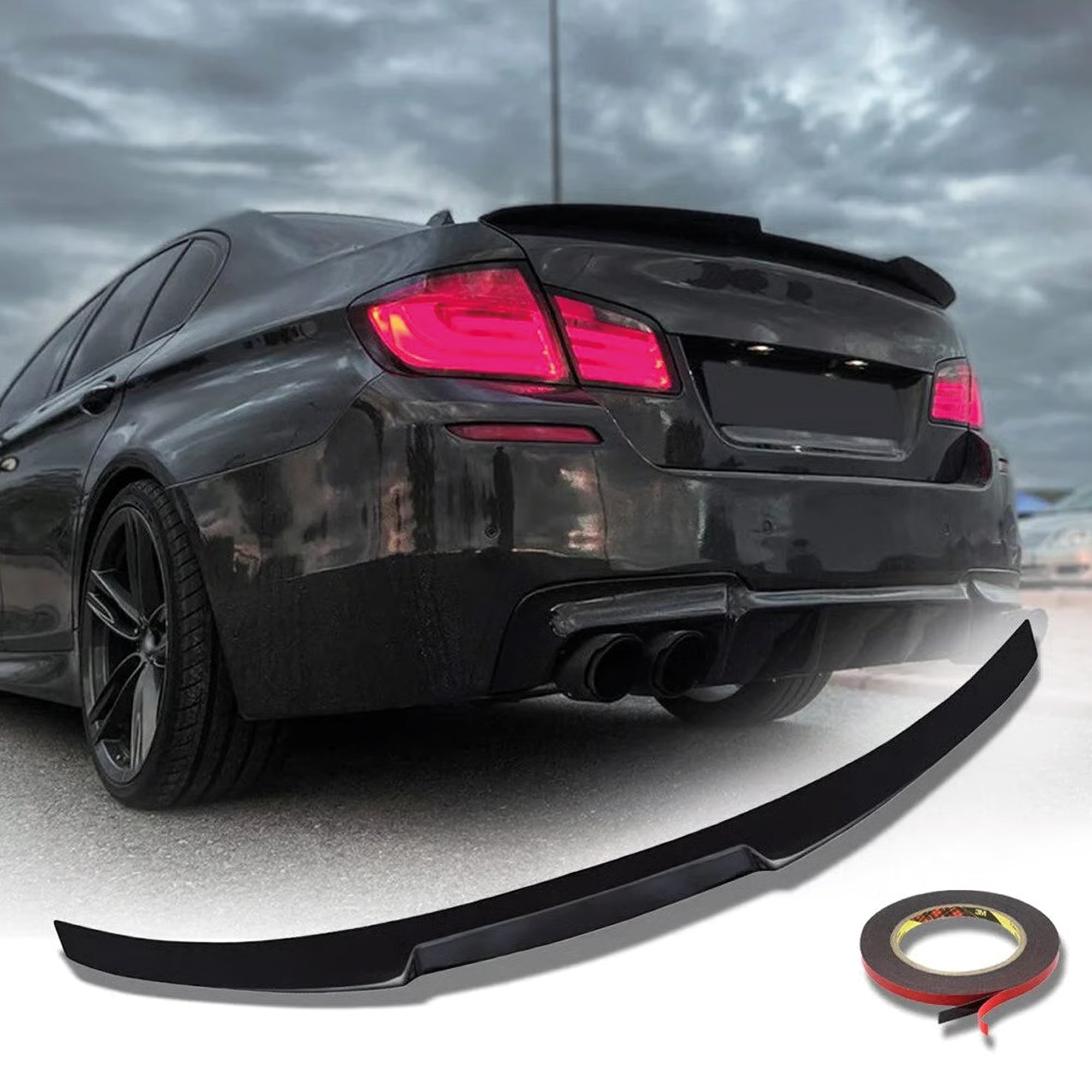 Rear Spoiler For BMW 5 Series F10 M4 Style 520i 535i 528i 550 M5 Piano Black ABS Plastic