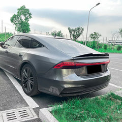 Rear Trunk Spoiler For Audi A7 S7 C8 2019+ M4 Style Spoiler Piano Black ABS Plastic