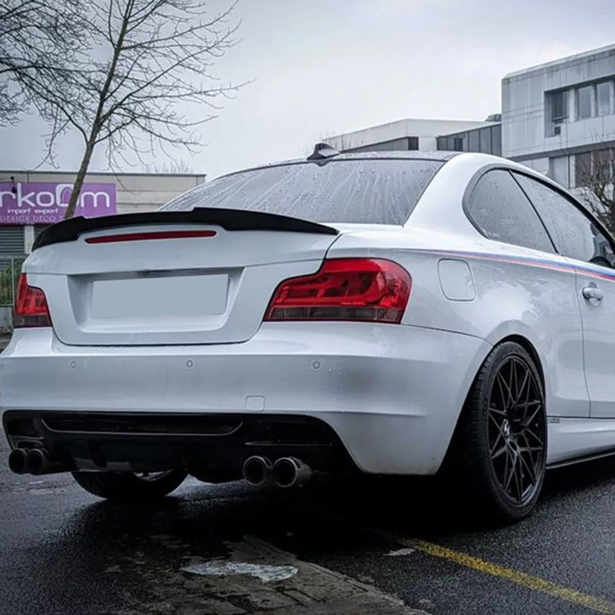Rear Trunk Spoiler For BMW 1 Series E82 E88 2008-2013 M4 Style Spoiler Piano Black ABS Plastic