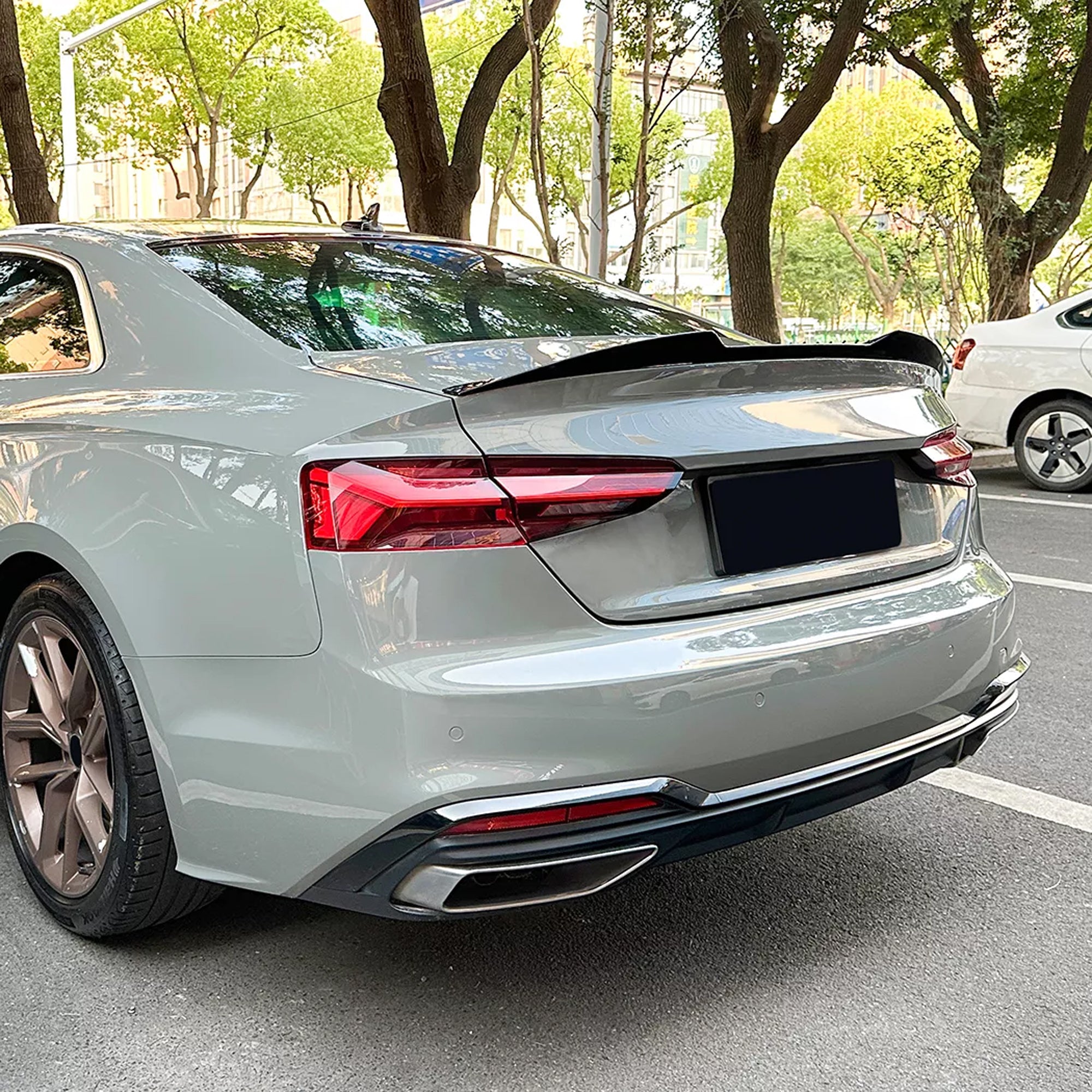Rear Trunk Spoiler For Audi A5 F5 Coupe 2-doors 2017-2024 M4 Style Spoiler Piano Black ABS Plastic