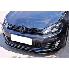 Front Bumper Lip Splitter for VW Volkswagen Golf MK6 GT.I 2008 - 2012, ABS Plastic Piano Black Vacuum Car Tuning Body Part Body Kit