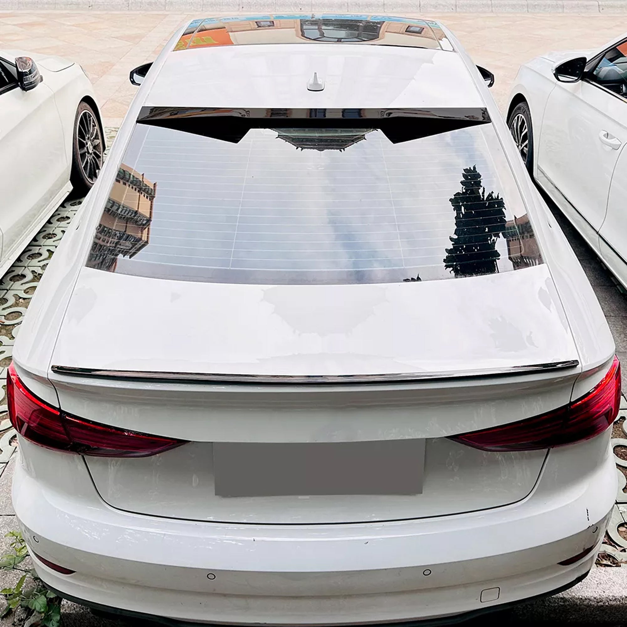 Roof Top Spoiler For Audi A3 S3 8V Sedan 2014-2020 Roof M4 Style Piano Black ABS Plastic