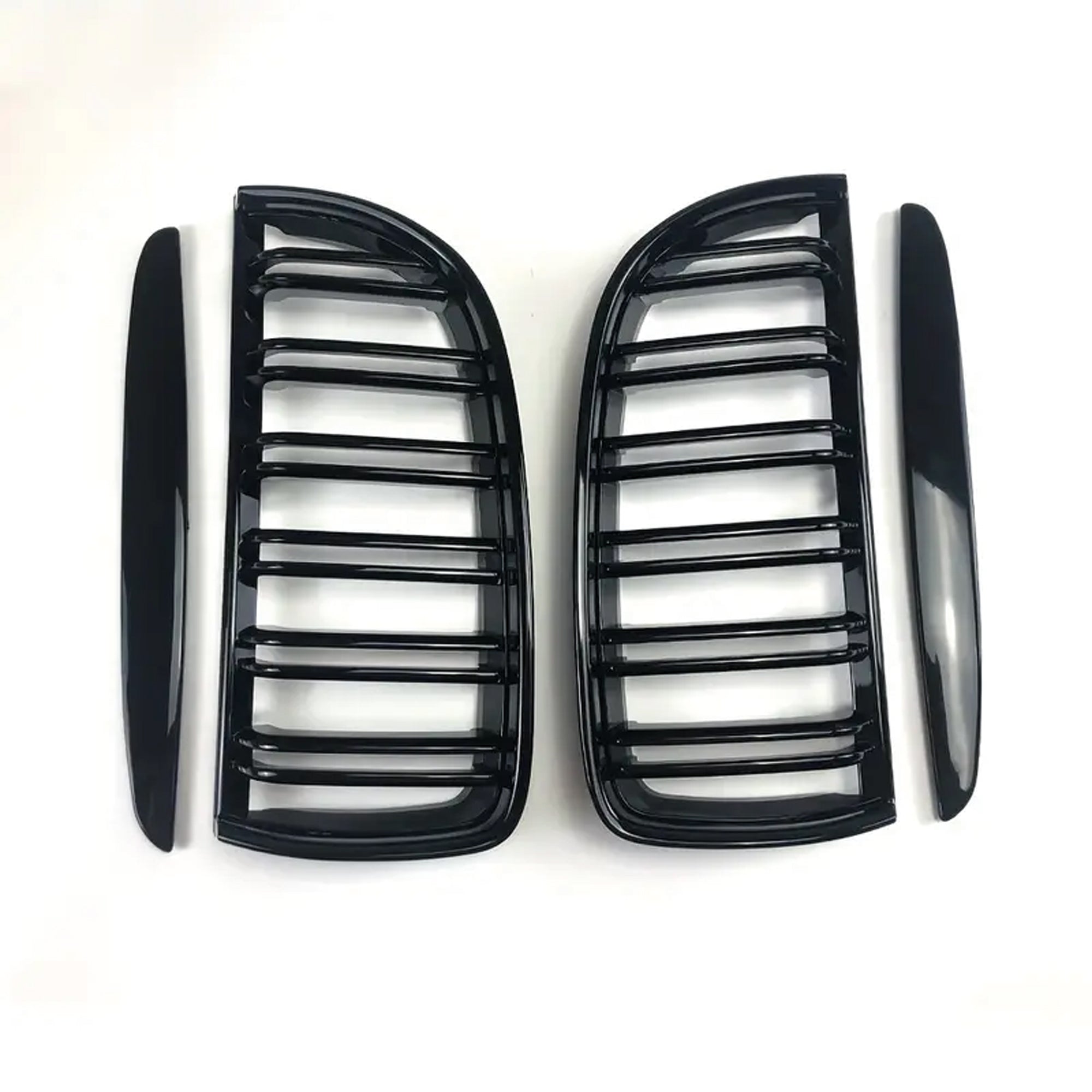 Front Bumper Kidney Racing Grille for BMW 3 Series E90 E91 2005-2008 325i 320i 330i 335i Car Double Line Sport Grill Glossy Black Cover