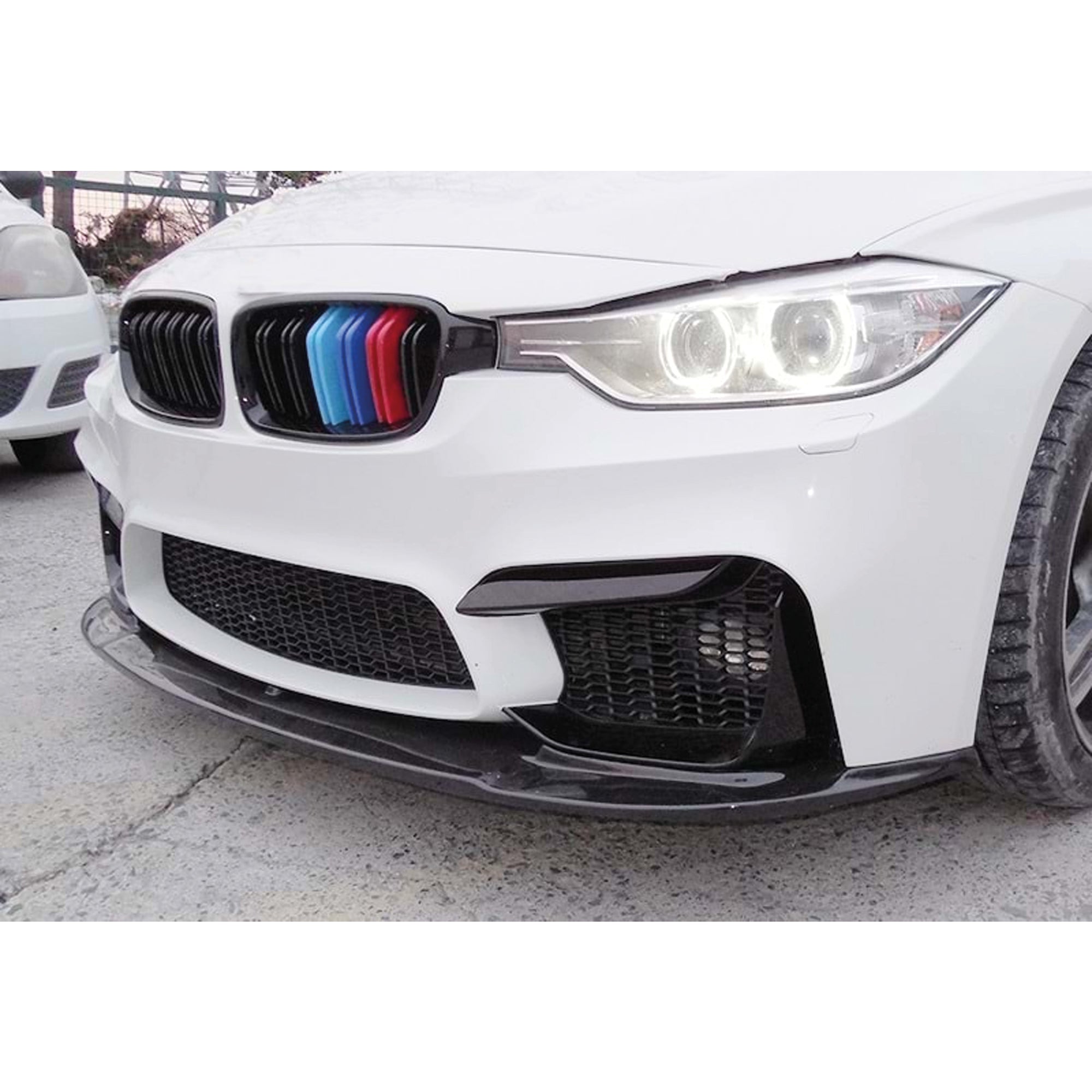 Front Bumper Lip Splitter for BMW 3 Series F30 / F31 M3 Conversion Bumper 2012-2018 328i 330i 335i 340i, ABS Plastic Piano Black Vacuum Car Tuning Body Part Body Kit