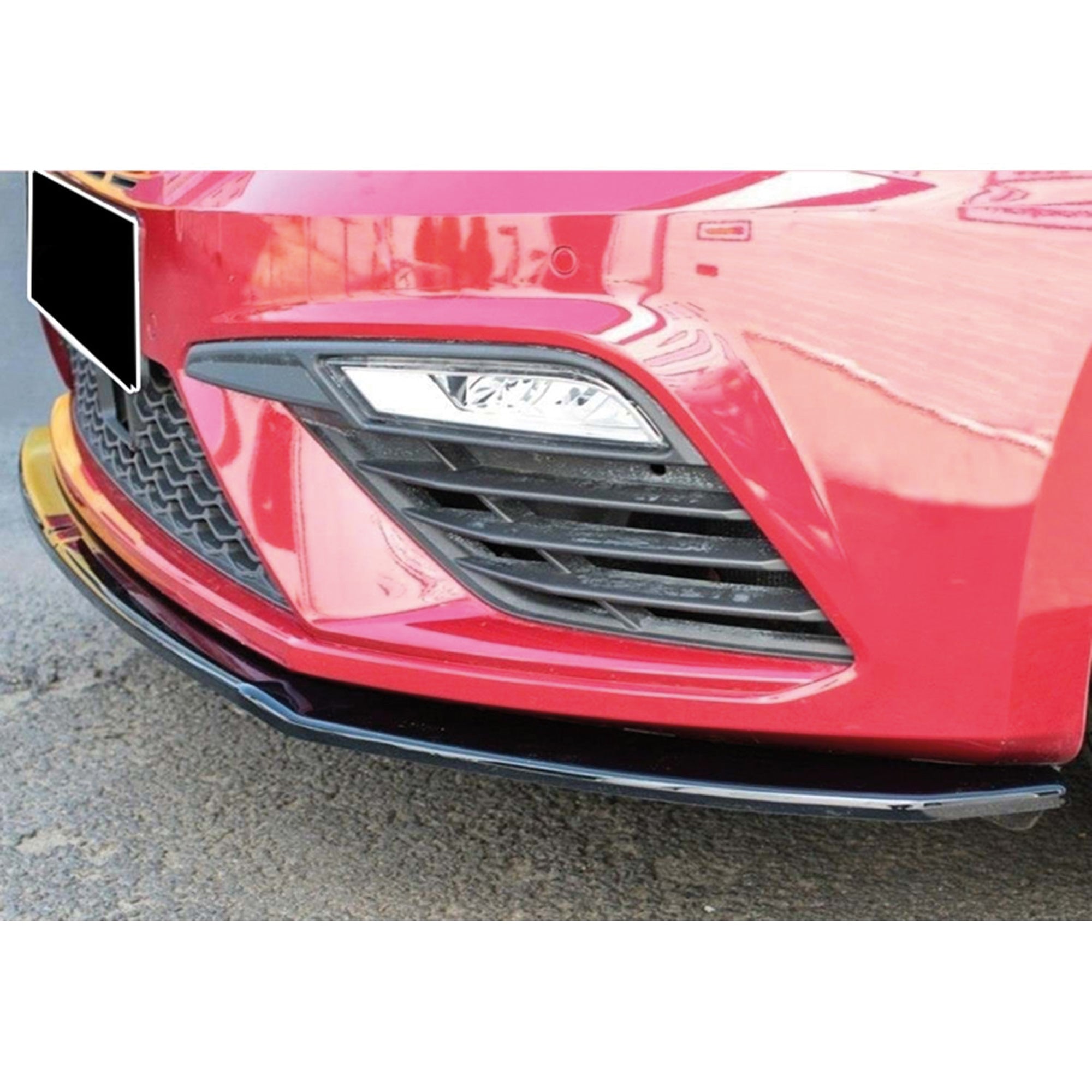 Front Bumper Lip Splitter for Seat Leon FR MK3.5 2017 - 2020, ABS Plastic Piano Black Vacuum Car Tuning Body Part Body Kit