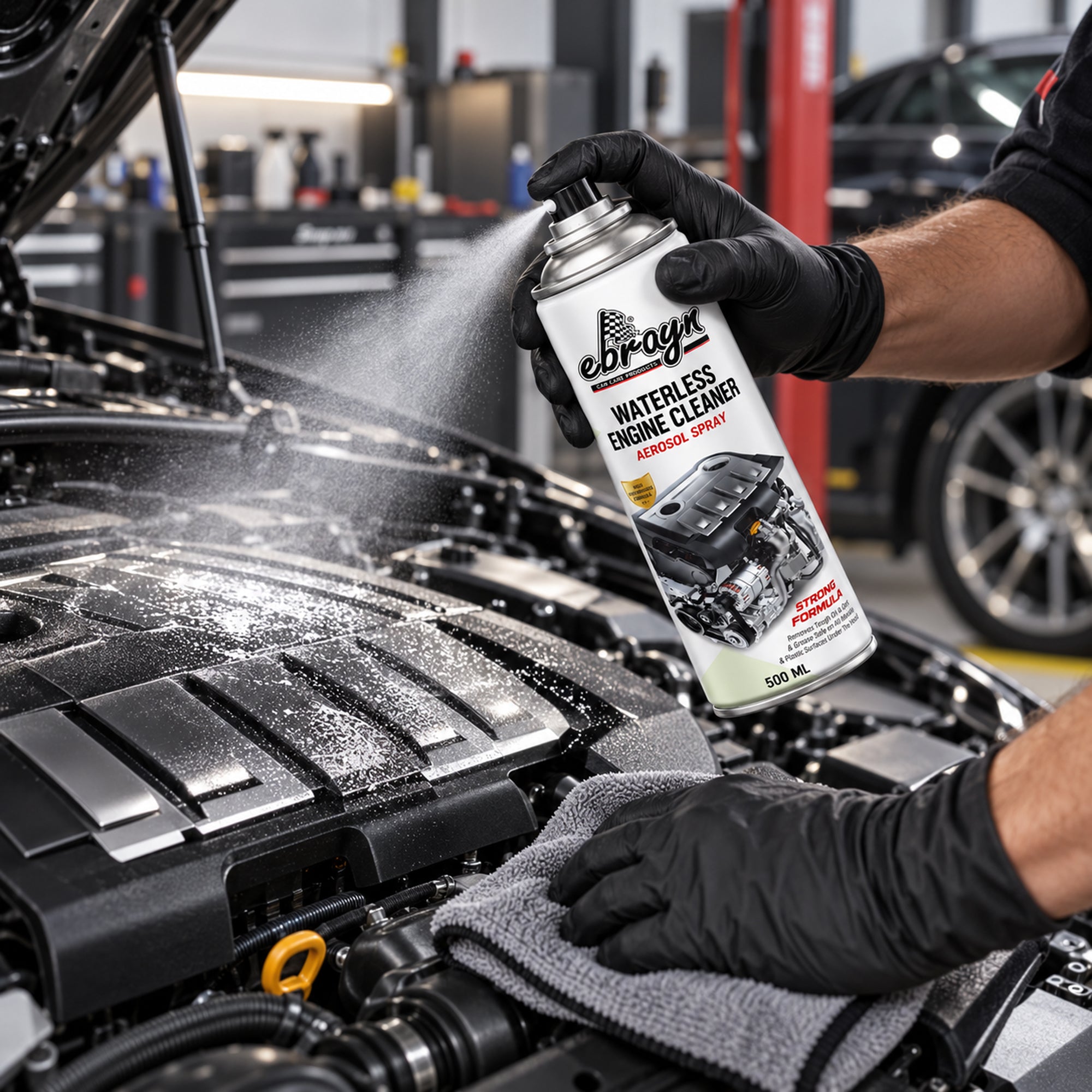 Waterless Engine Cleaner Spray 500 ML – Fast Oil, Grease & Dirt Remover for Engine Parts, Plastic & Metal Surfaces