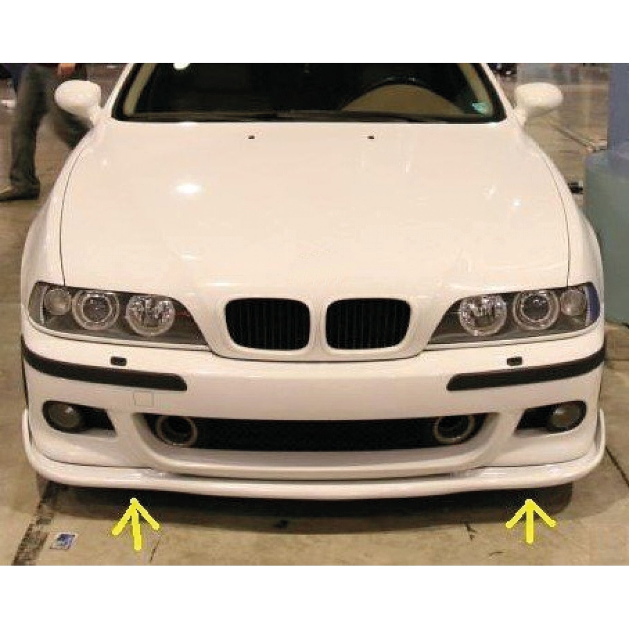 Front Bumper Lip Splitter for BMW E39 5 Series 1995-2003, ABS Plastic Piano Black Vacuum Car Tuning Body Part Body Kit